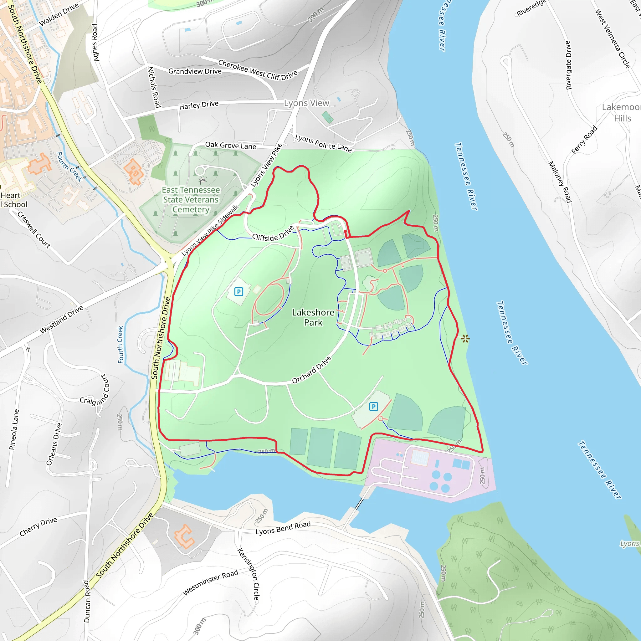 Lakeshore Park Loop mobile static map