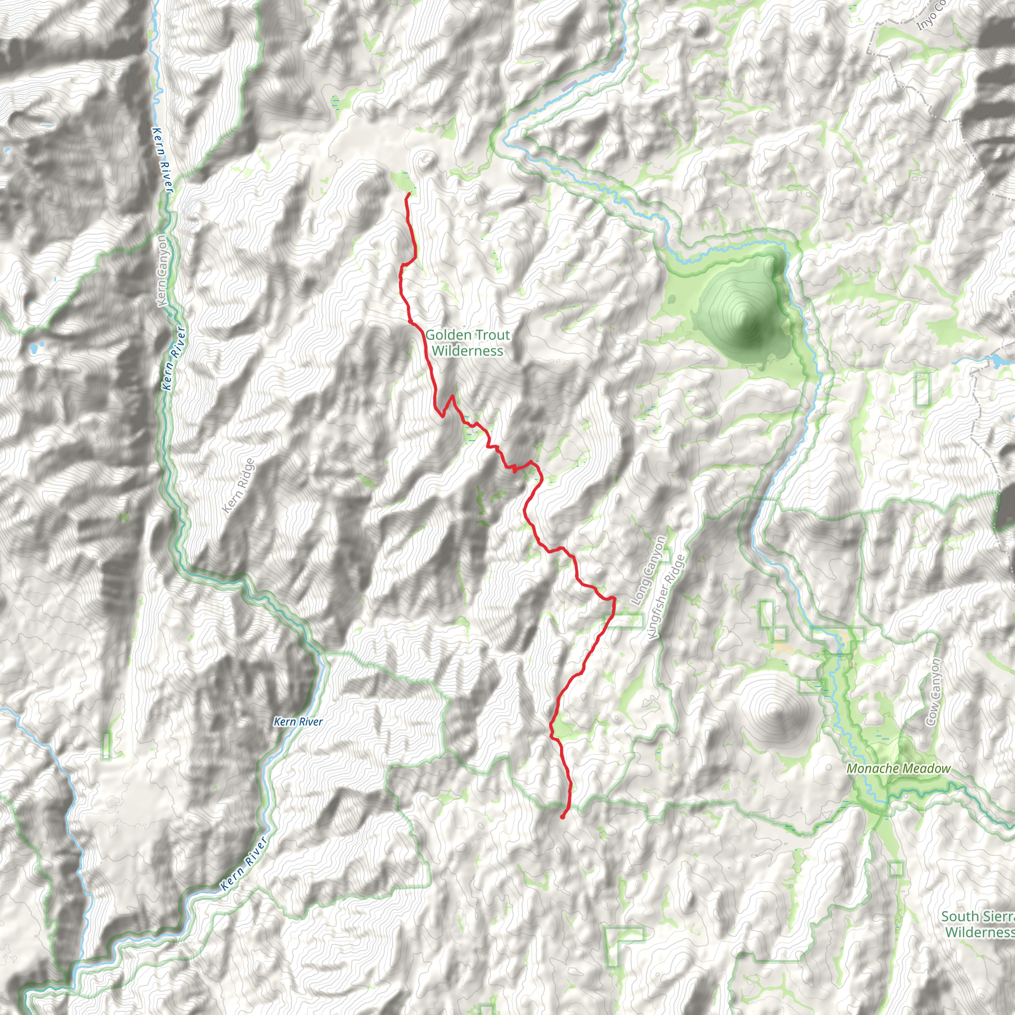 Cold Meadows via River Springs Trail mobile static map