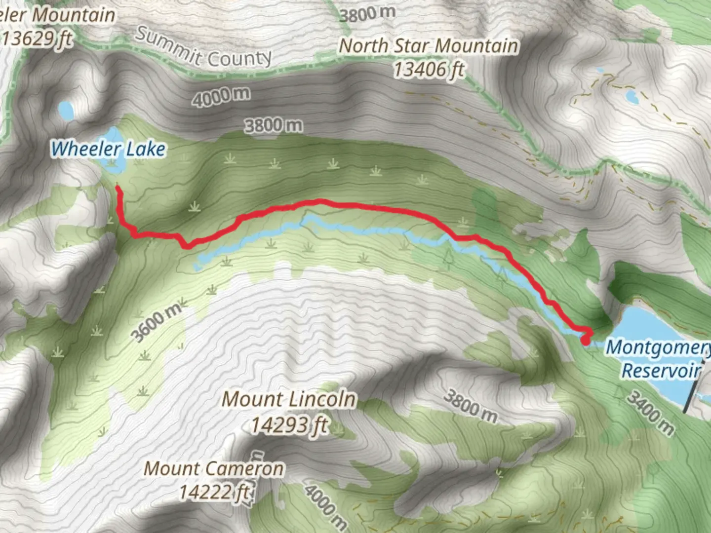 An image depicting the trail Wheeler Lake Out and Back and its surrounding area.