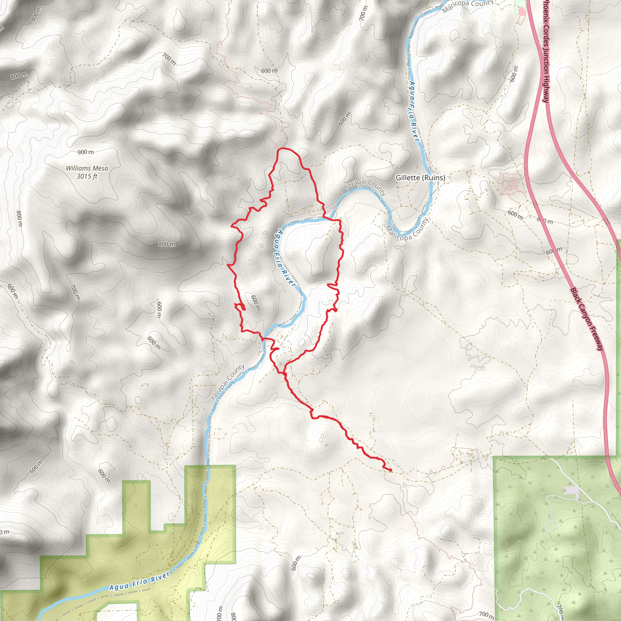 Black Canyon Loop Trail from West Table Mesa Road mobile static map