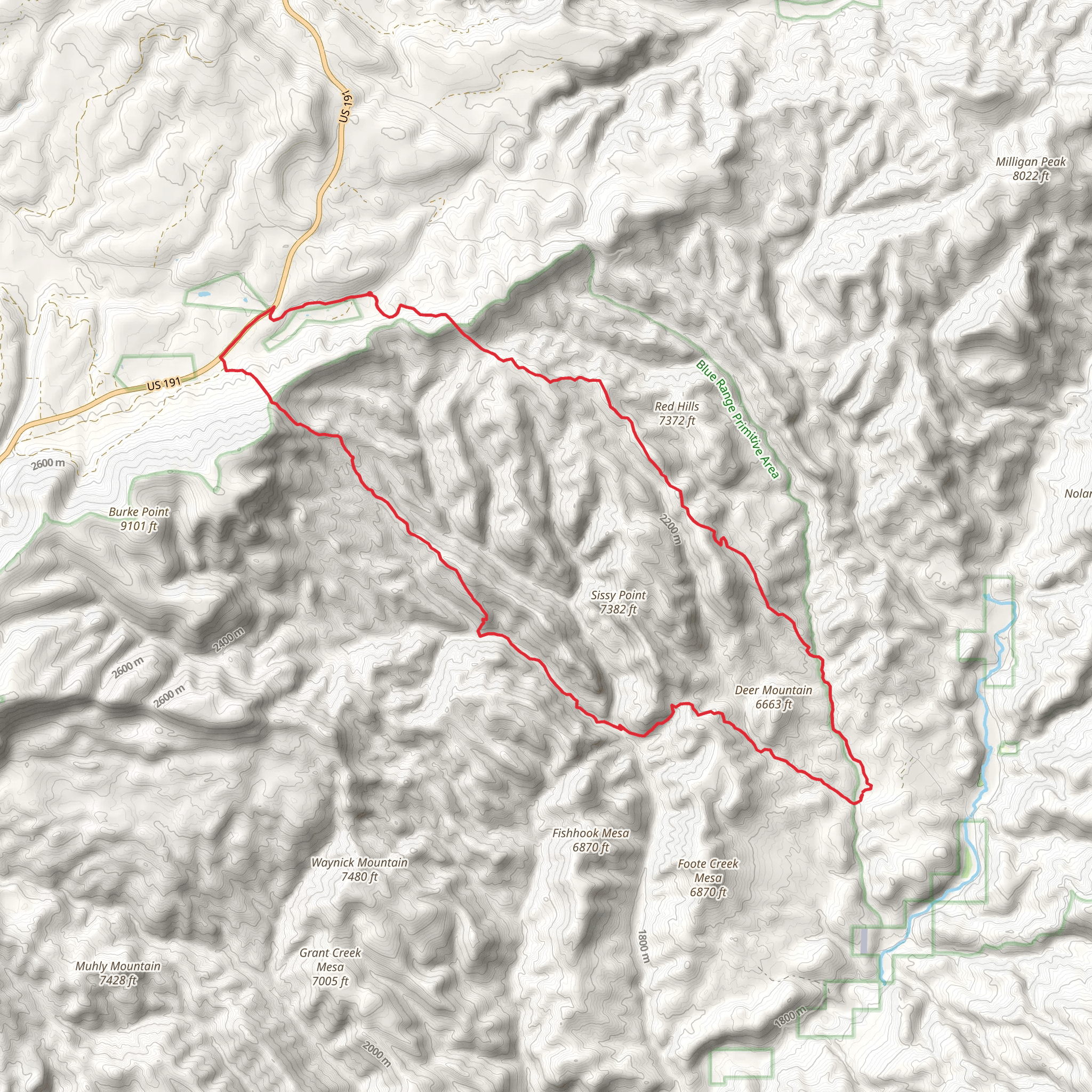 Red Hill Trail mobile static map