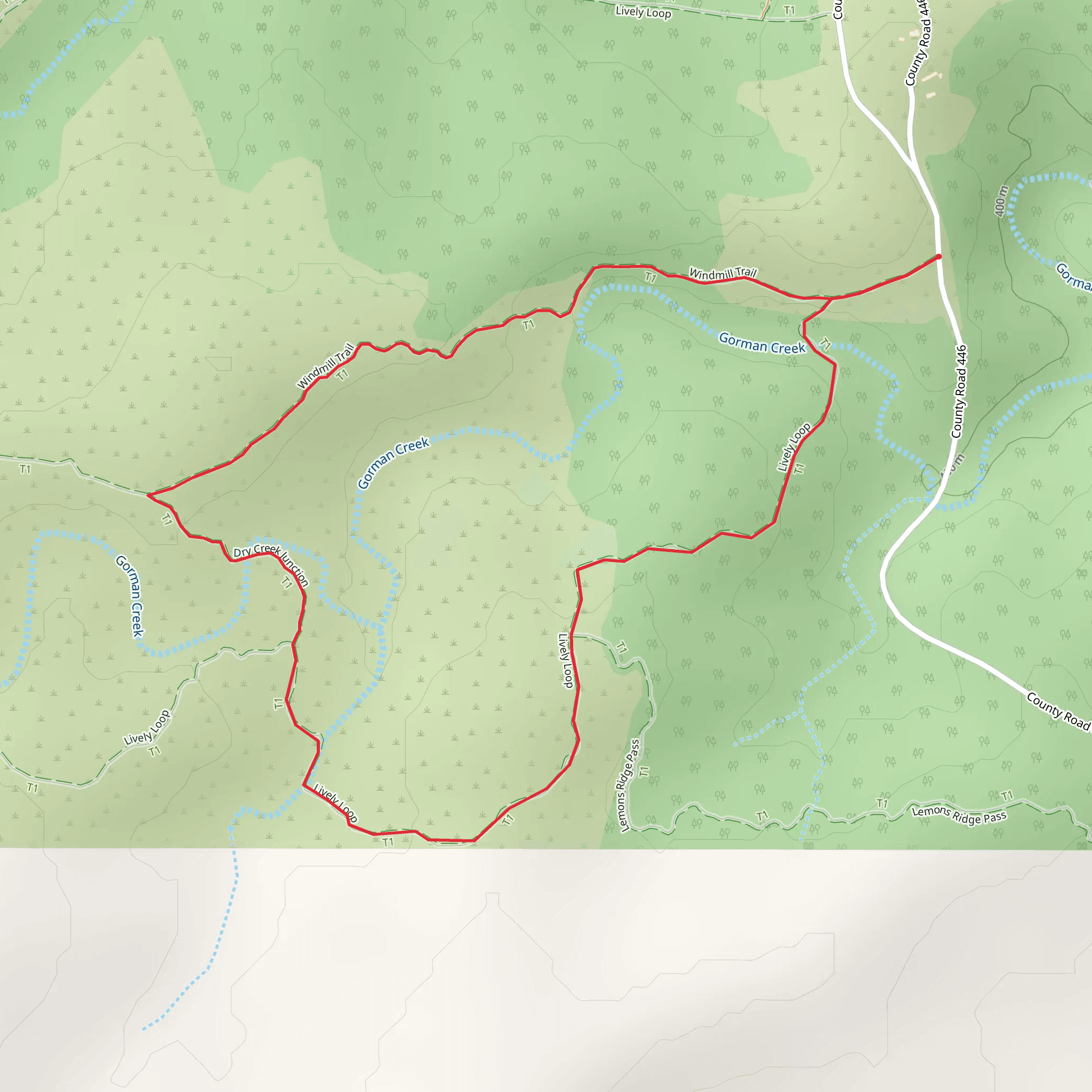 Windmill Loop Trail mobile static map