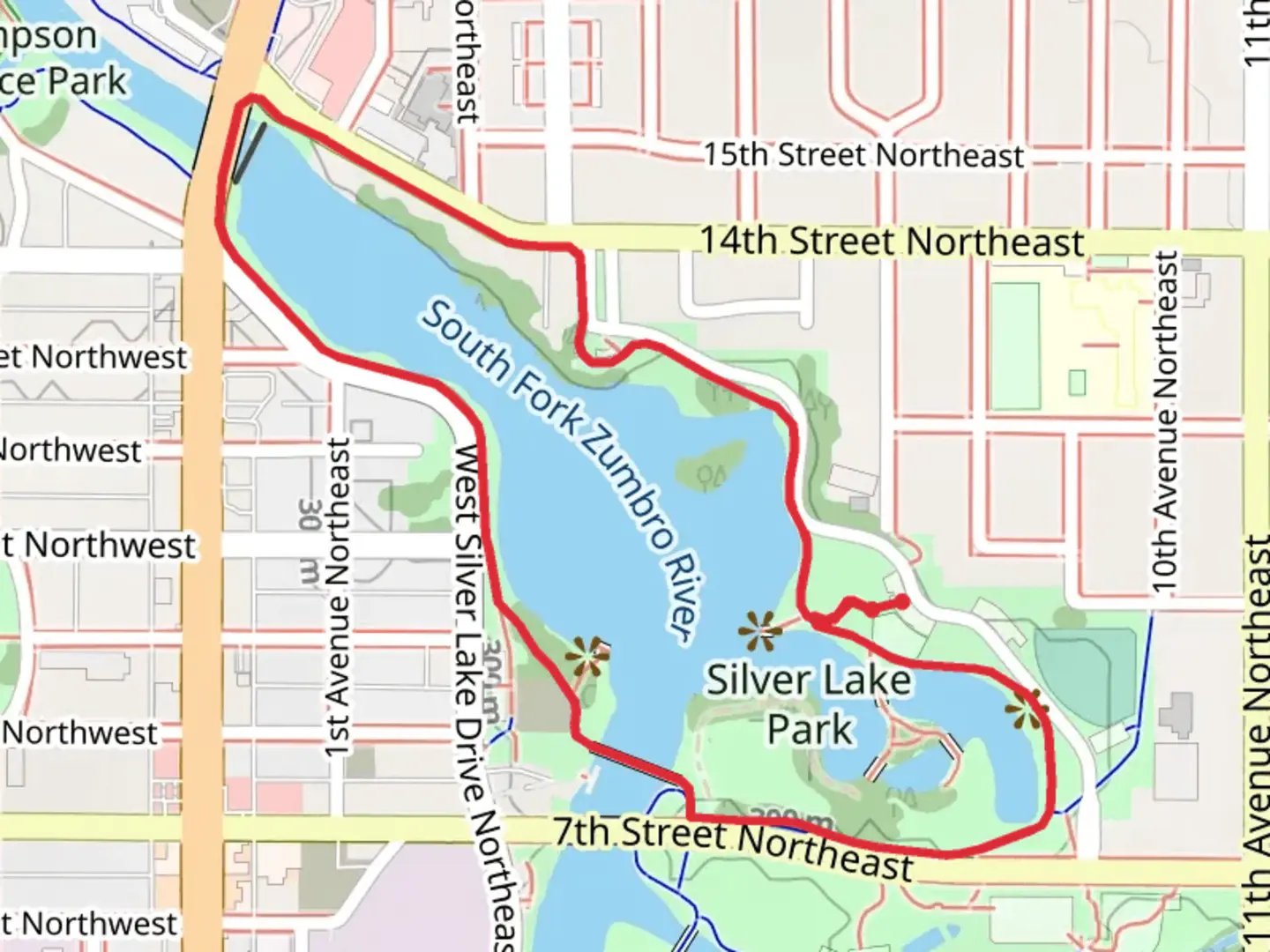 An image depicting the trail Silver Lake Loop and its surrounding area.