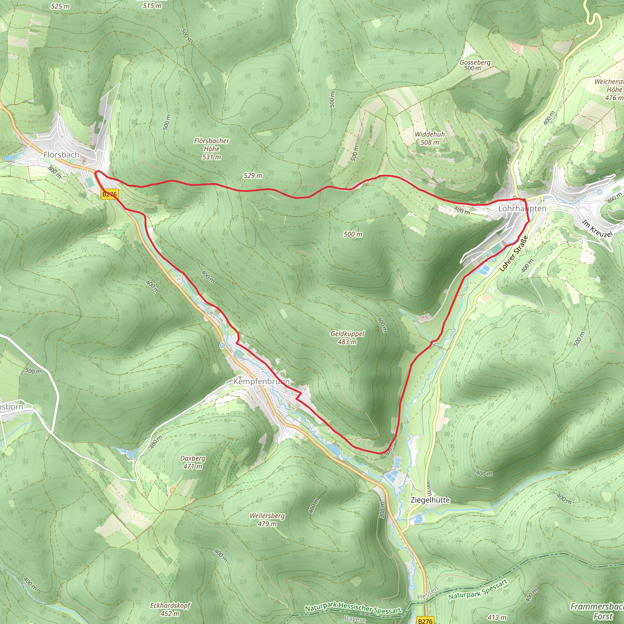 Florsbachtal Loop mobile static map