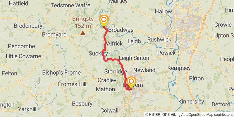 Worcestershire Way stage 3 Map