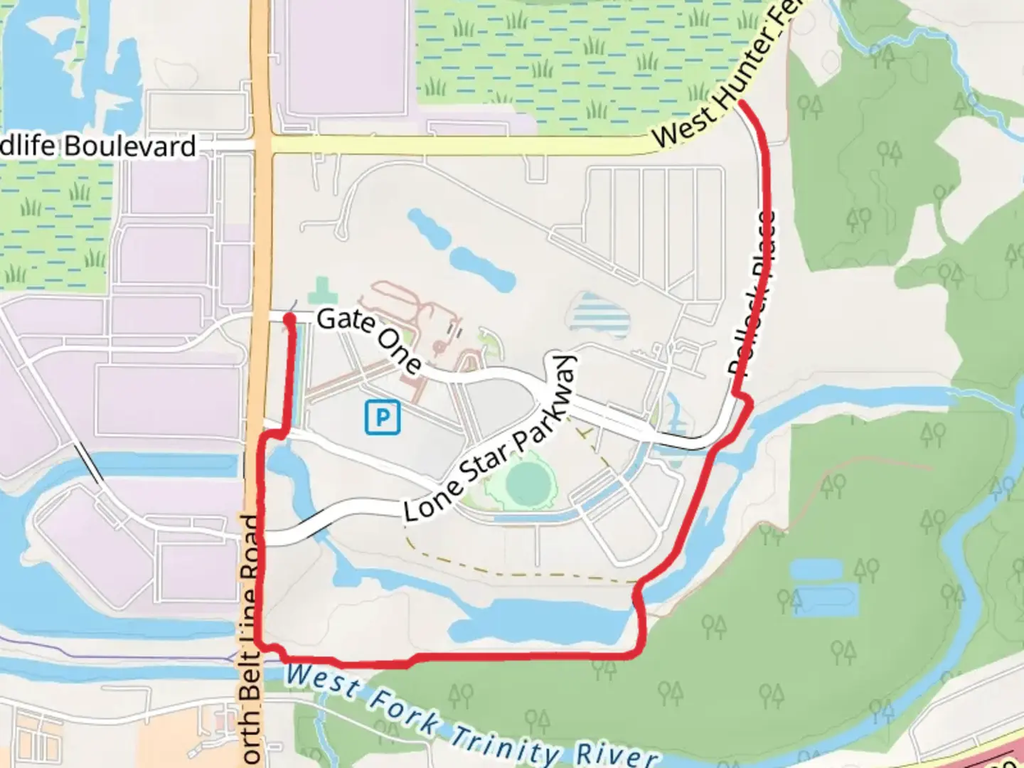An image depicting the trail Lone Star Trail and its surrounding area.