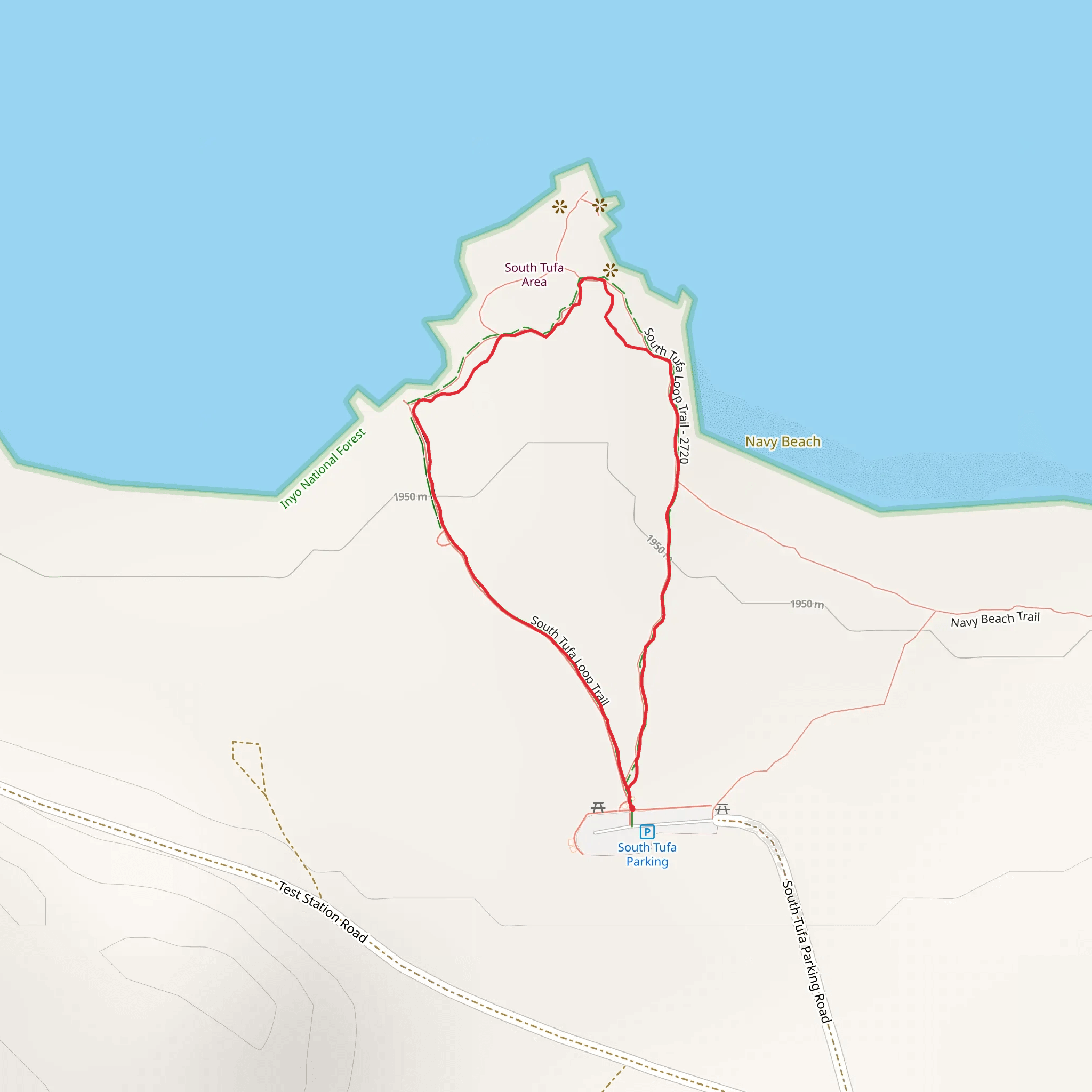 South Tufa Loop Trail mobile static map