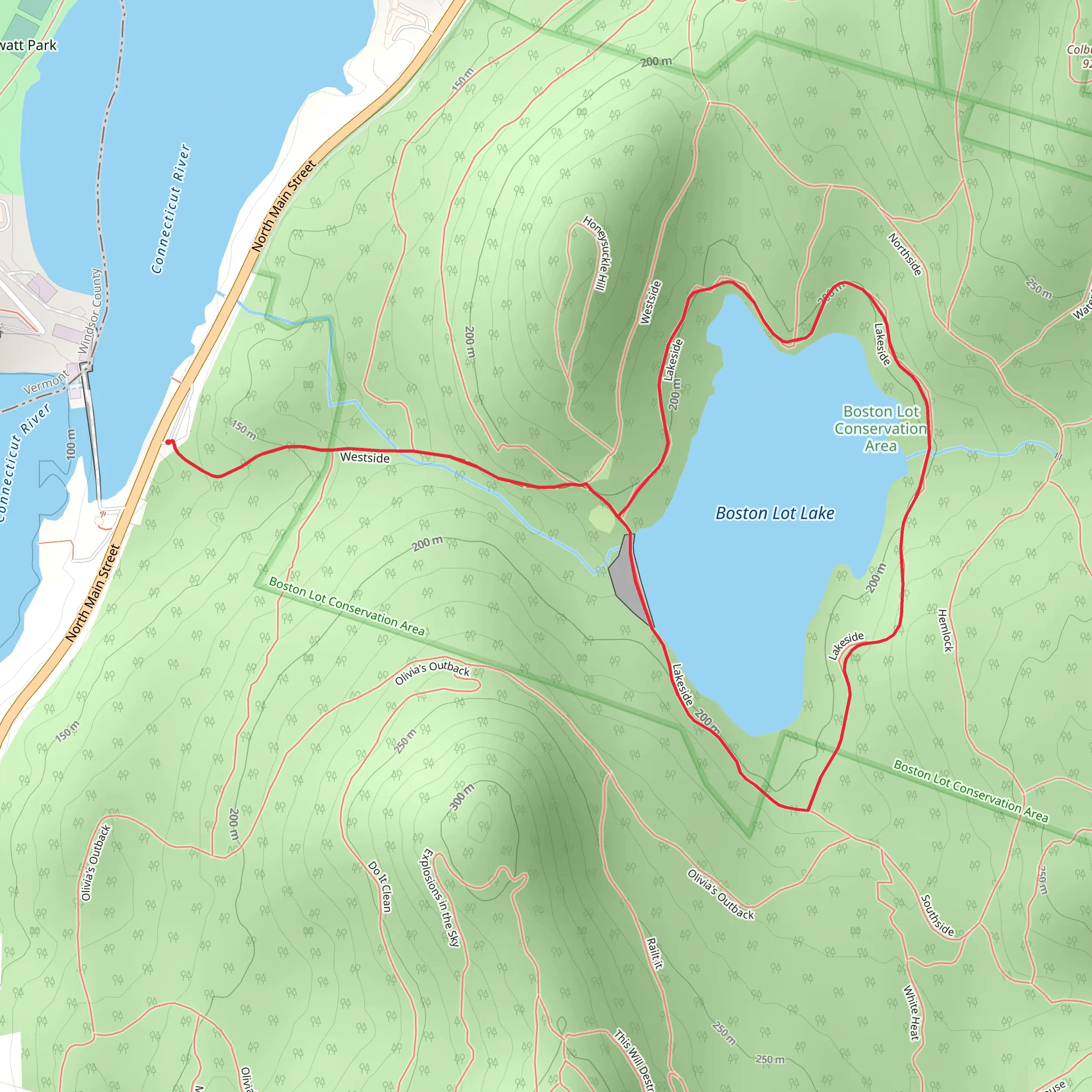 Boston Lot Lake Loop mobile static map