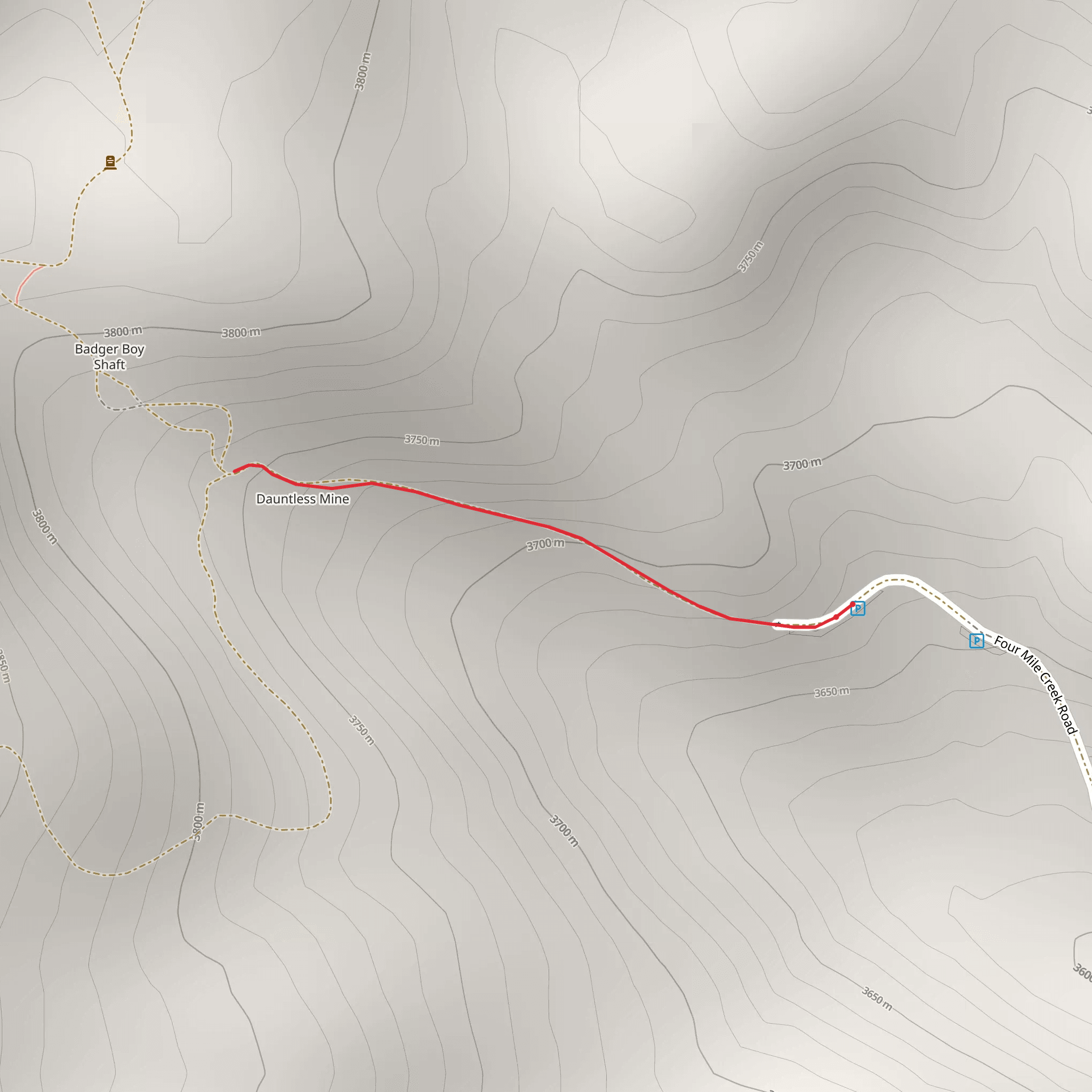 Four Mile Creek Road Trail mobile static map