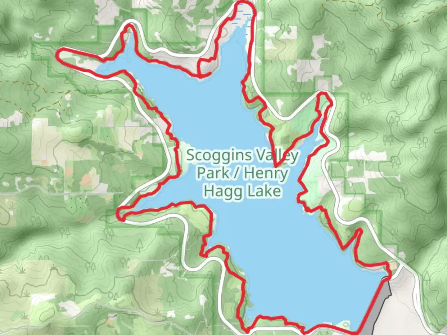 An image depicting the trail Henry Hagg Lake Loop Trail and its surrounding area.