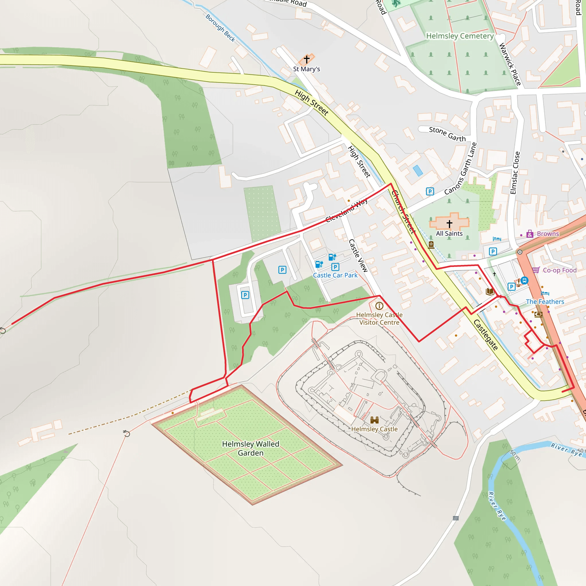 Helmsley Castle Loop mobile static map