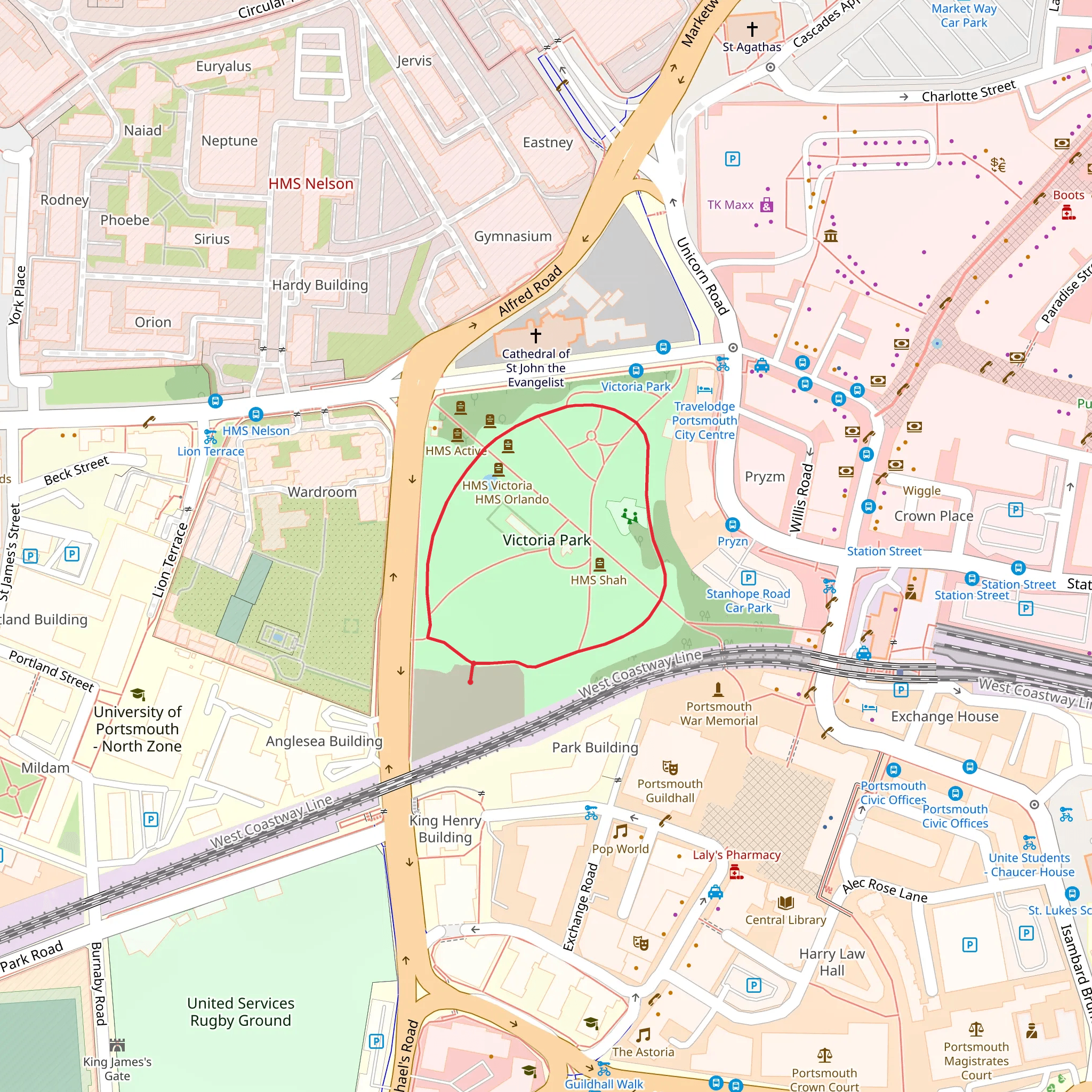 Victoria Park Loop mobile static map