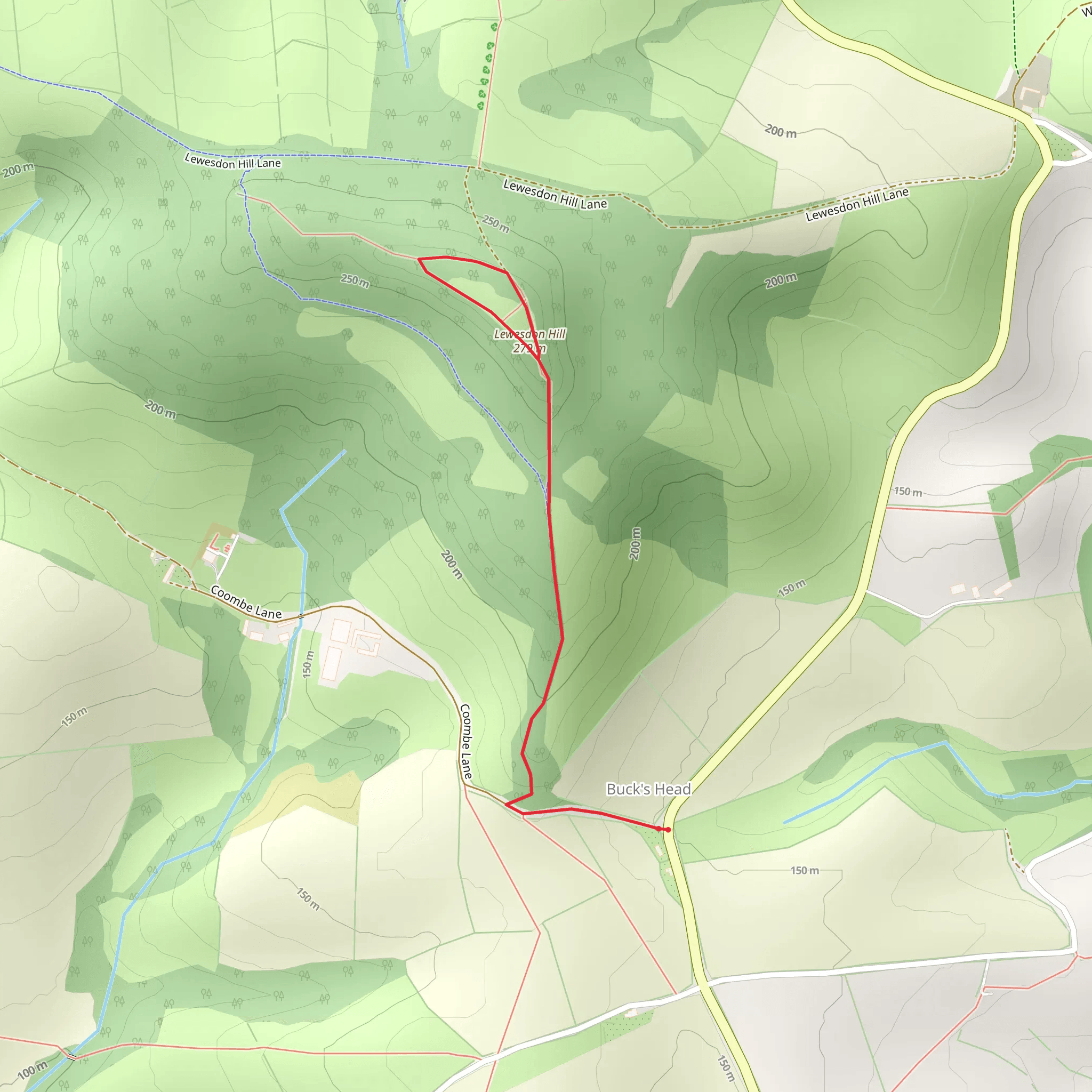 Lewesdon Hill Loop mobile static map
