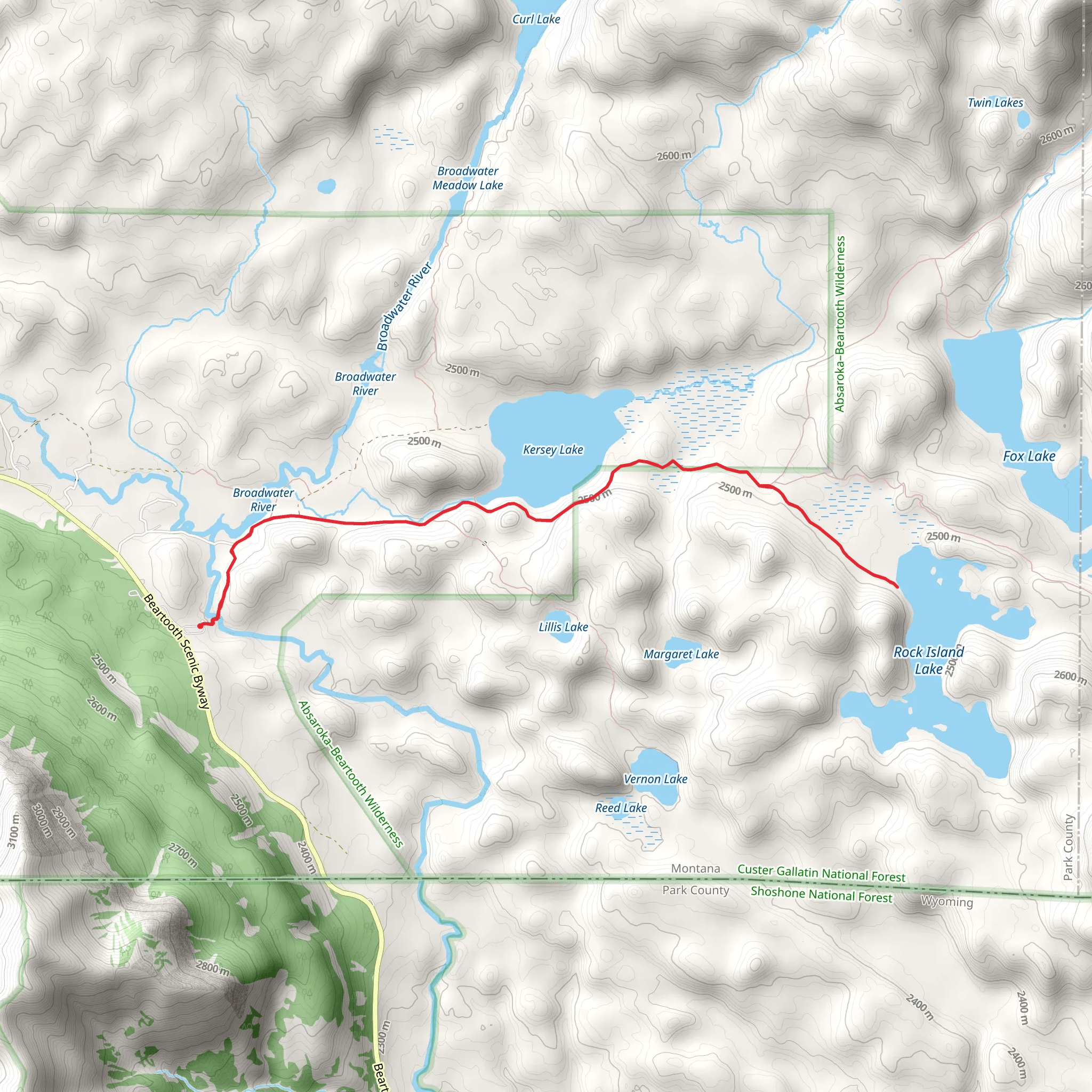 Rock Island Lake Trail mobile static map