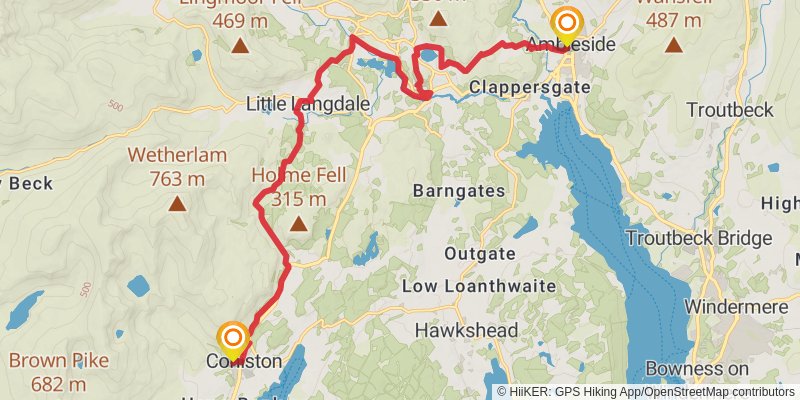 Lake District Loop Walk stage 8 Map