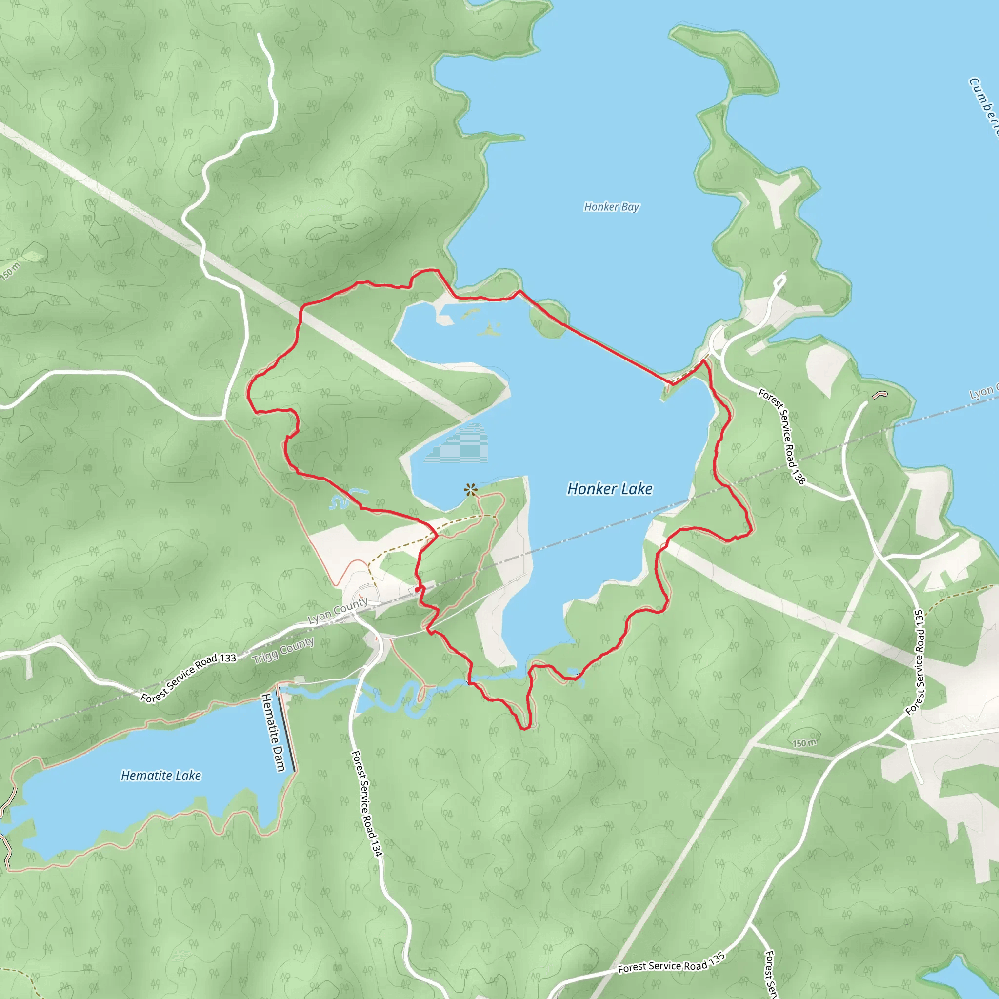 Honker Lake Loop Trail mobile static map