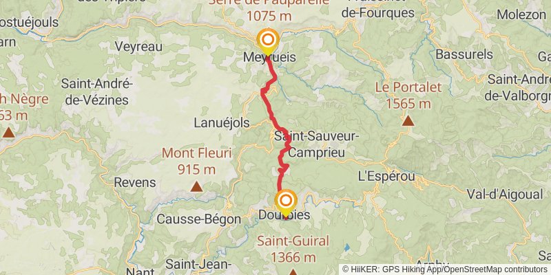 Tour of Mont Aigoual stage 5 Map