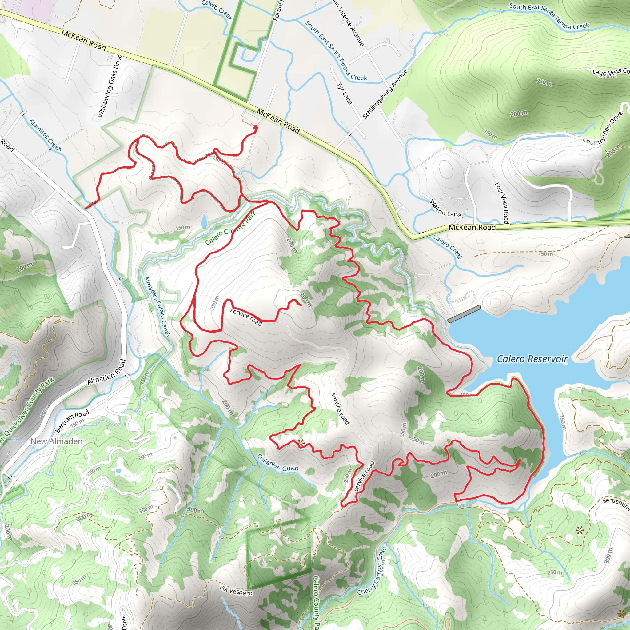 Lisa Killough Trail, North Ridge Trail and Cottle Trail Loop mobile static map