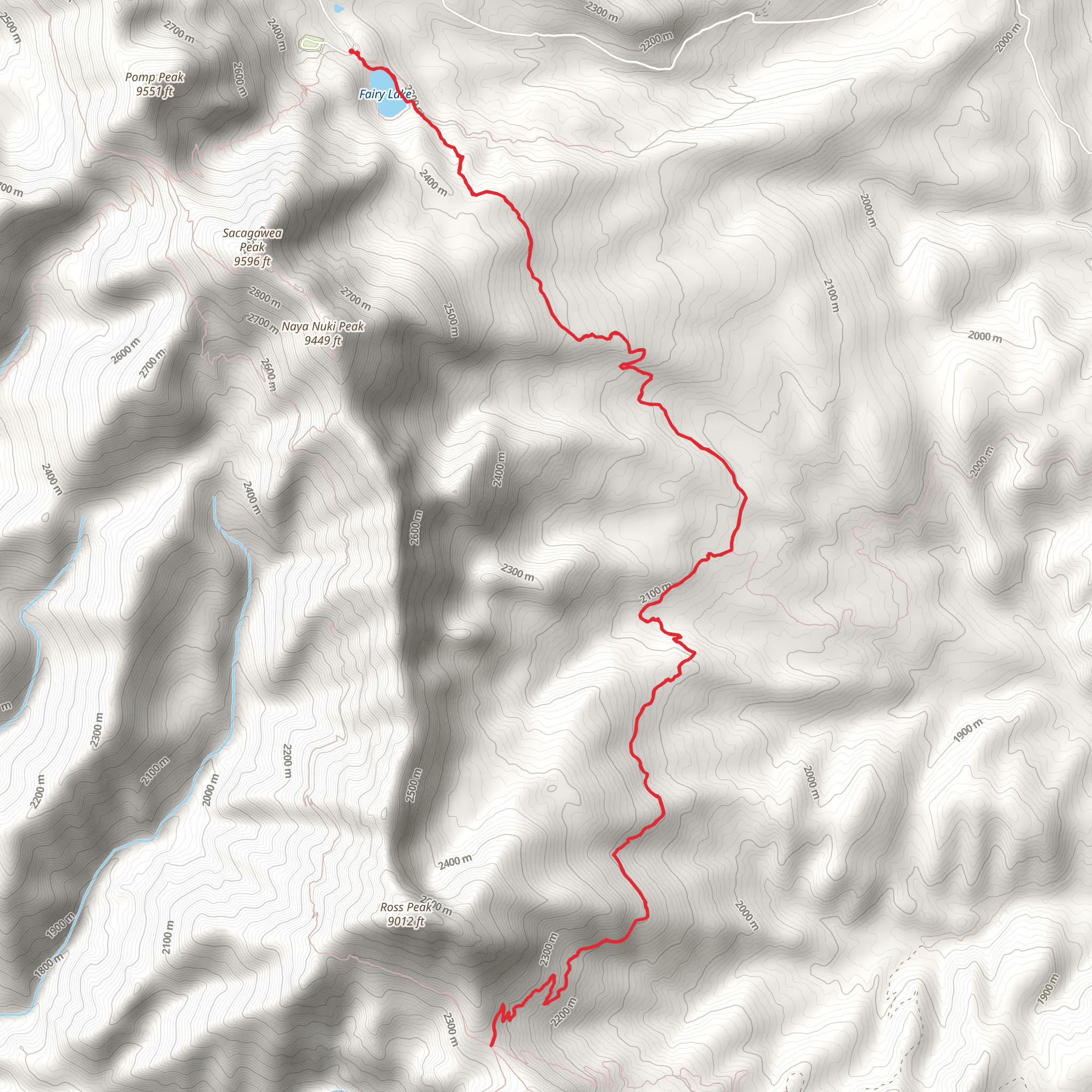 Upper Brackett Creek via Fairy Lake and Fairy Creek Trail mobile static map