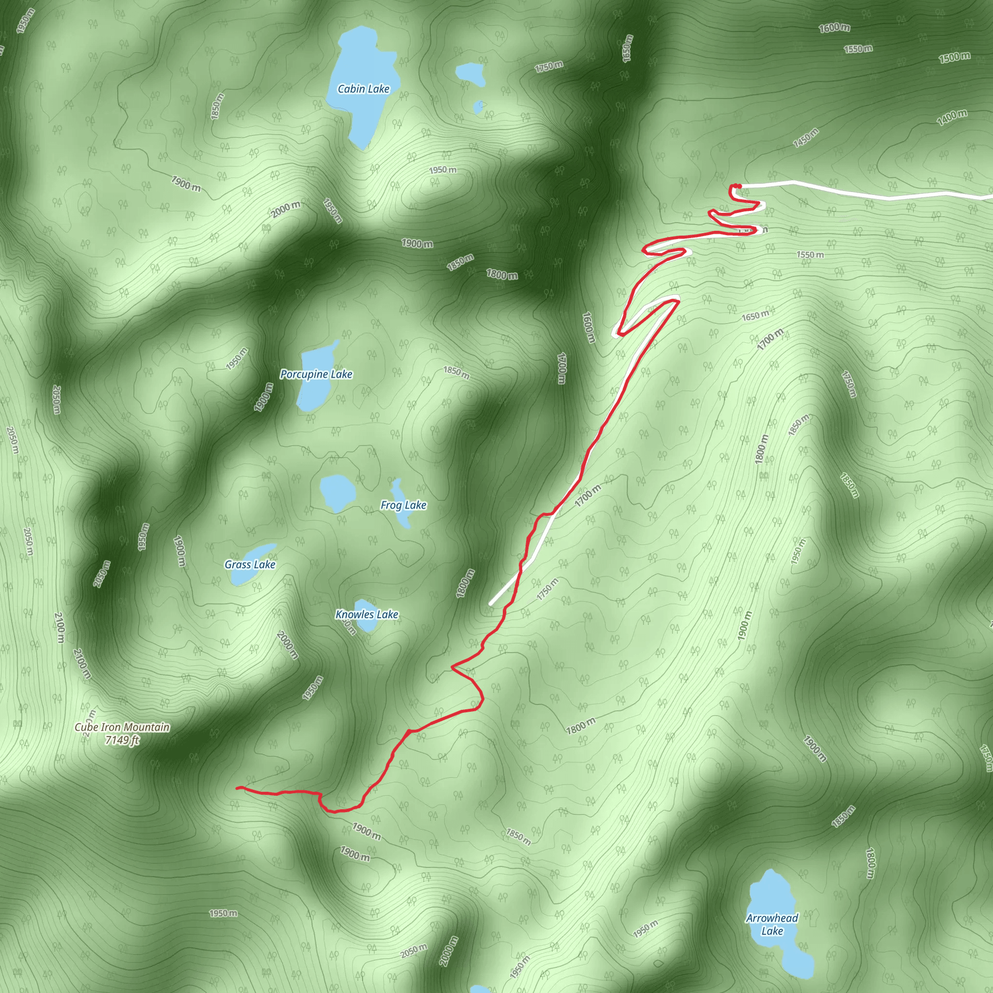 South Fork Four Lakes Creek Trail mobile static map