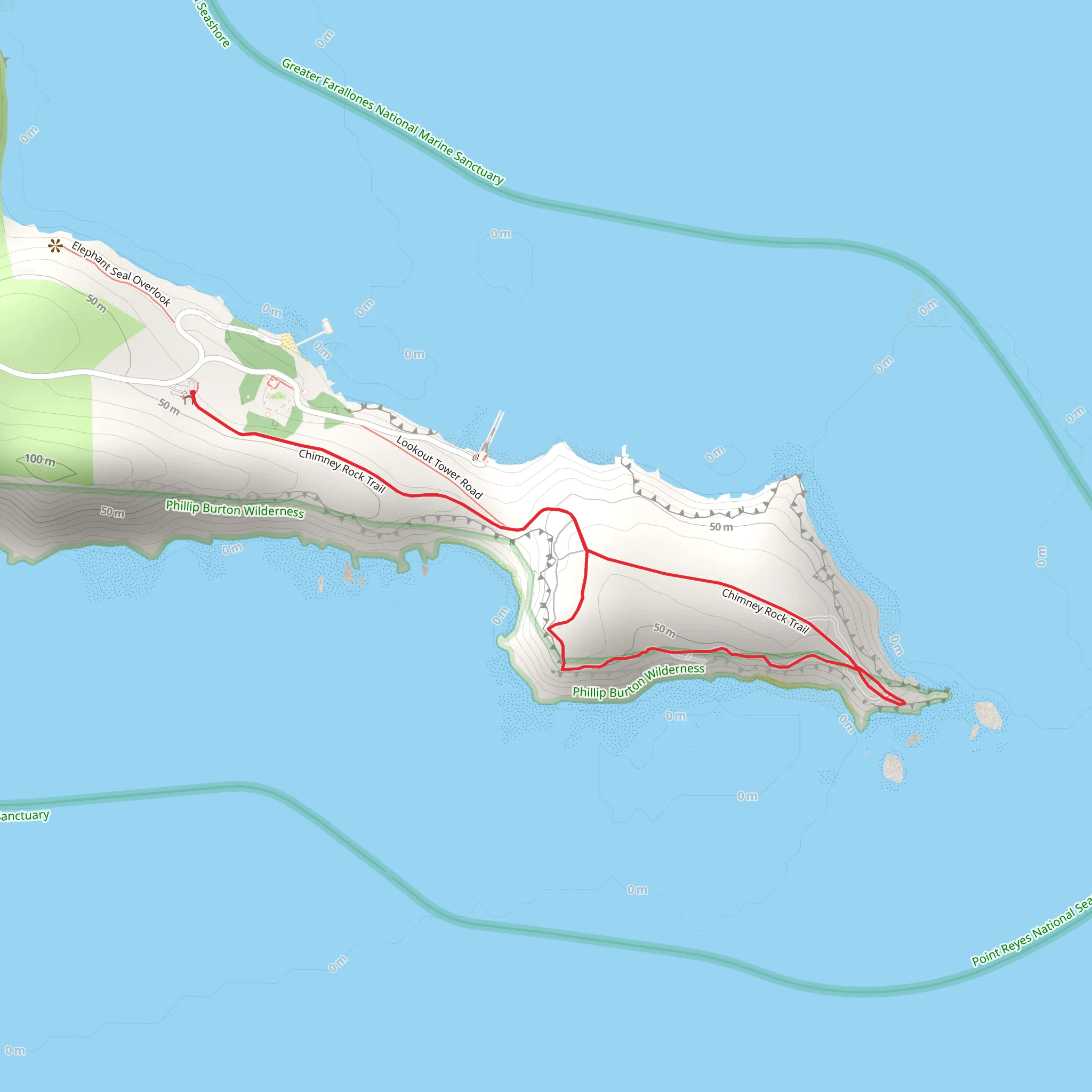 Chimney Rock Trail mobile static map