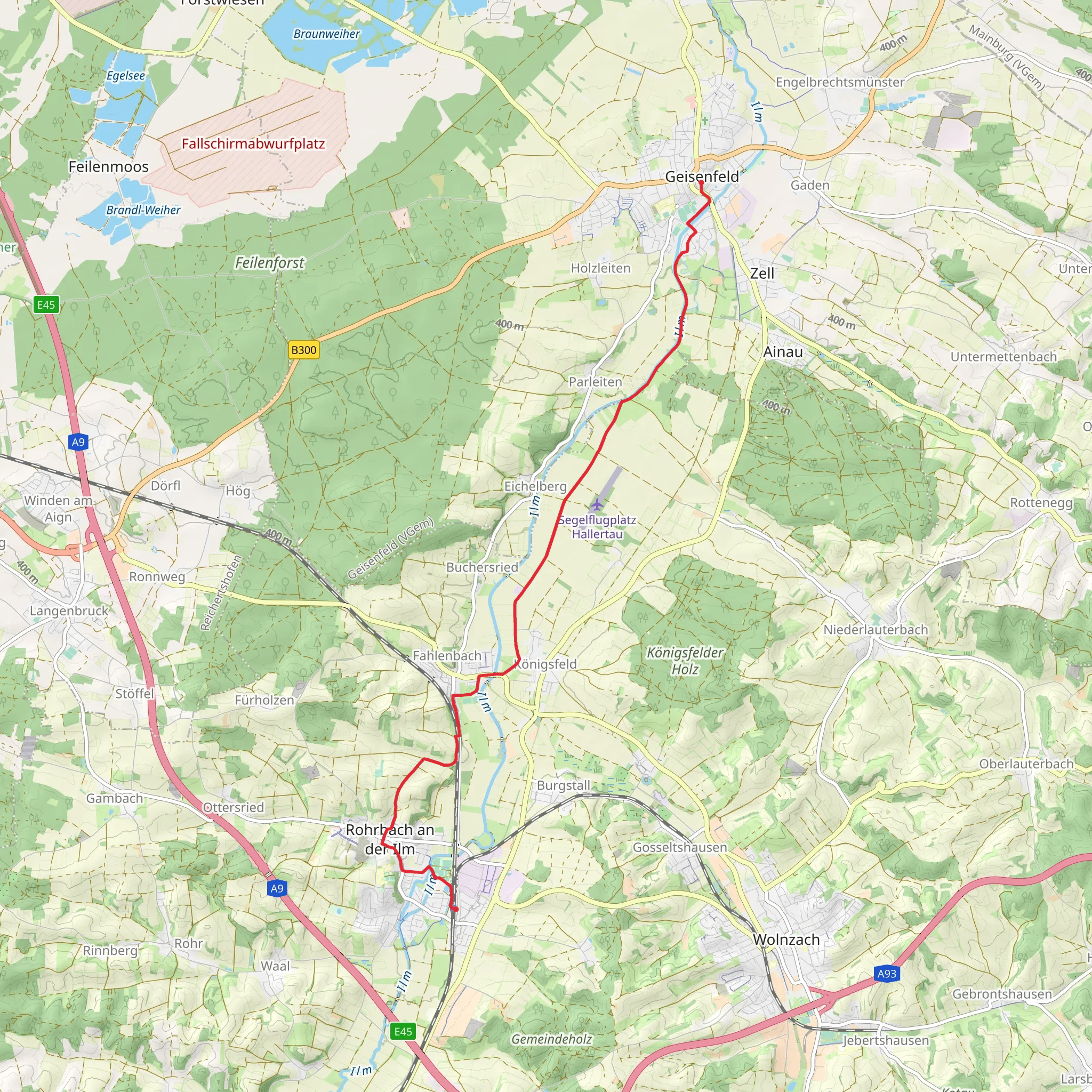 Geisenfeld to Rohrbach Walk mobile static map