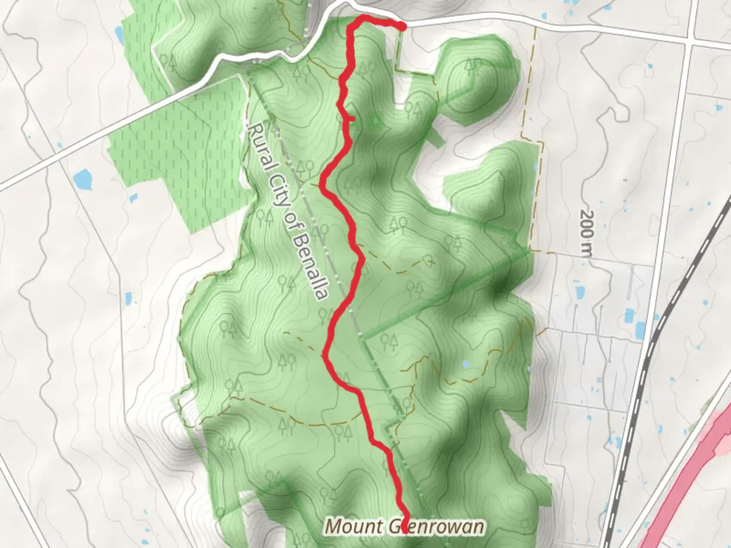 An image depicting the trail Mt Glenrowan Trail and its surrounding area.