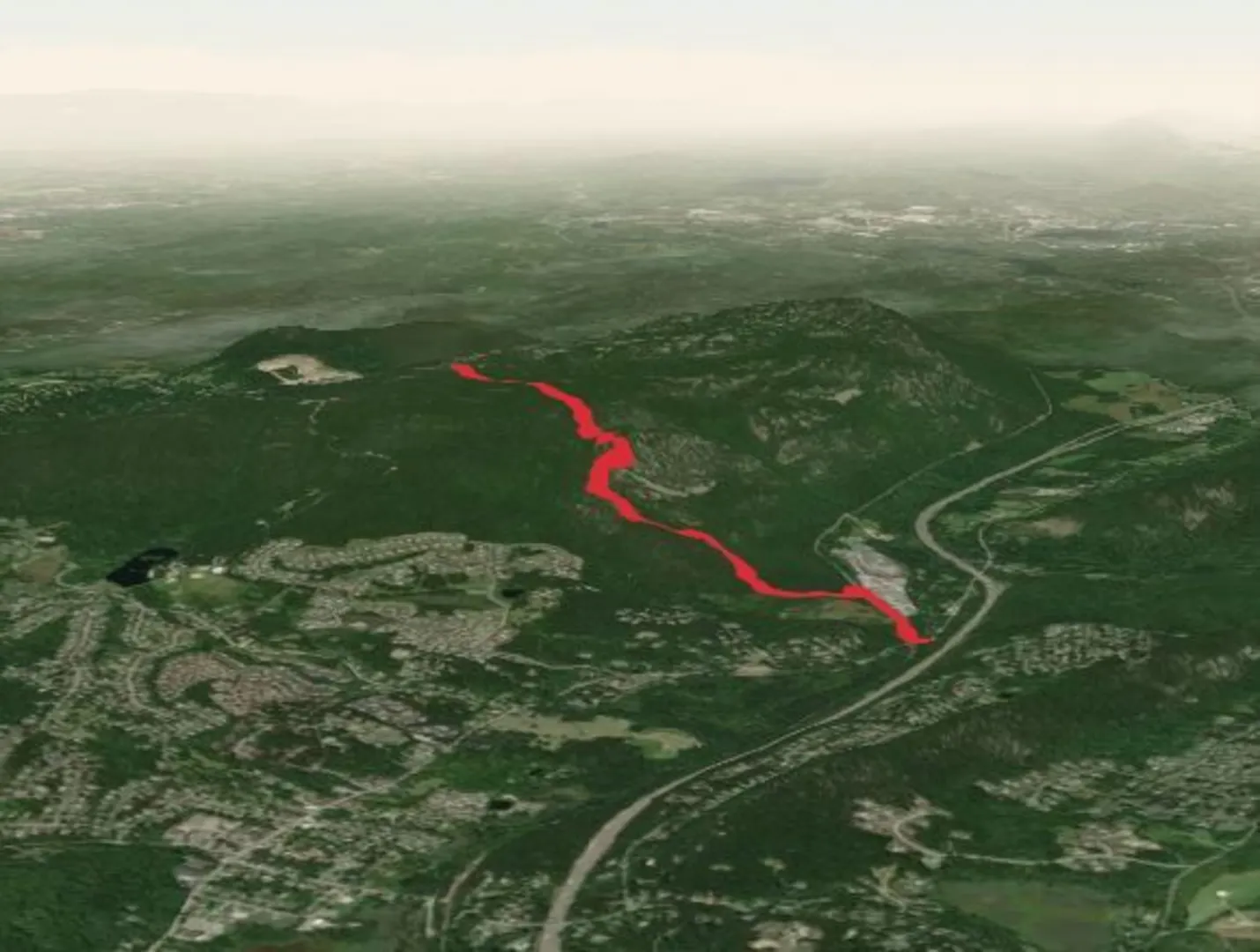 An image depicting the trail High Point from Woodbury and its surrounding area.