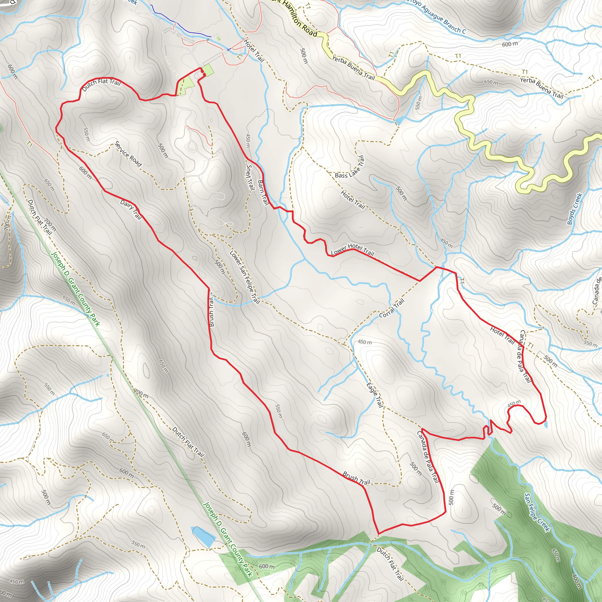 Dutch Flat, Brush and Hotel Loop Trail mobile static map