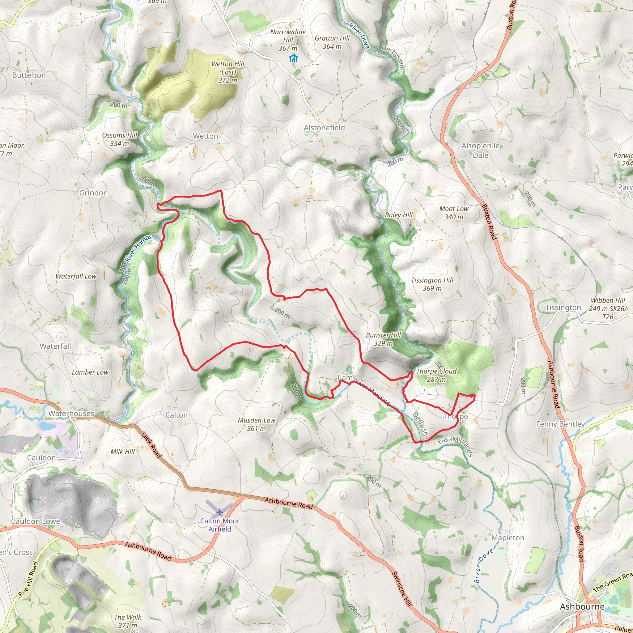 St Bertram's Well, Soles Coppice and Coldwall Bridge Loop mobile static map
