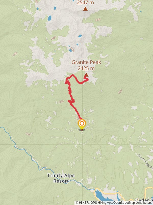 Granite Peak Spur via Stoney Ridge Trail mobile static map