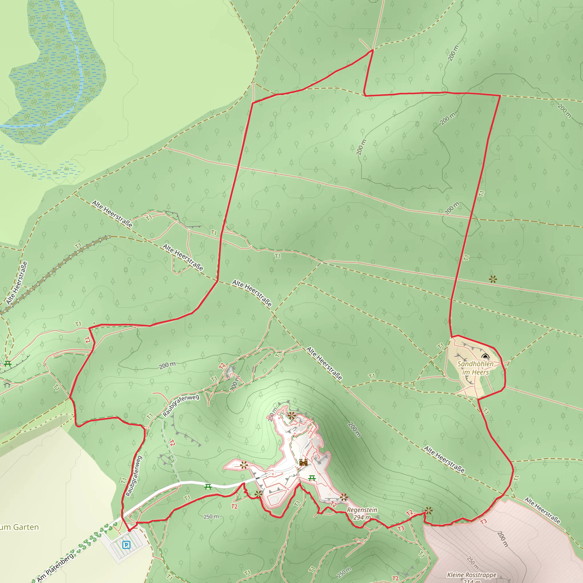 Regenstein Castle and Sandhöhlen im Heers Loop mobile static map