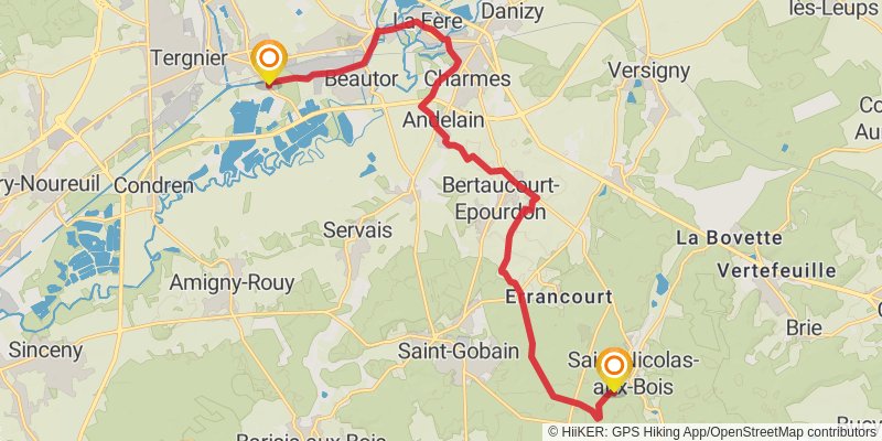 Via Francigena - France stage 17 Map