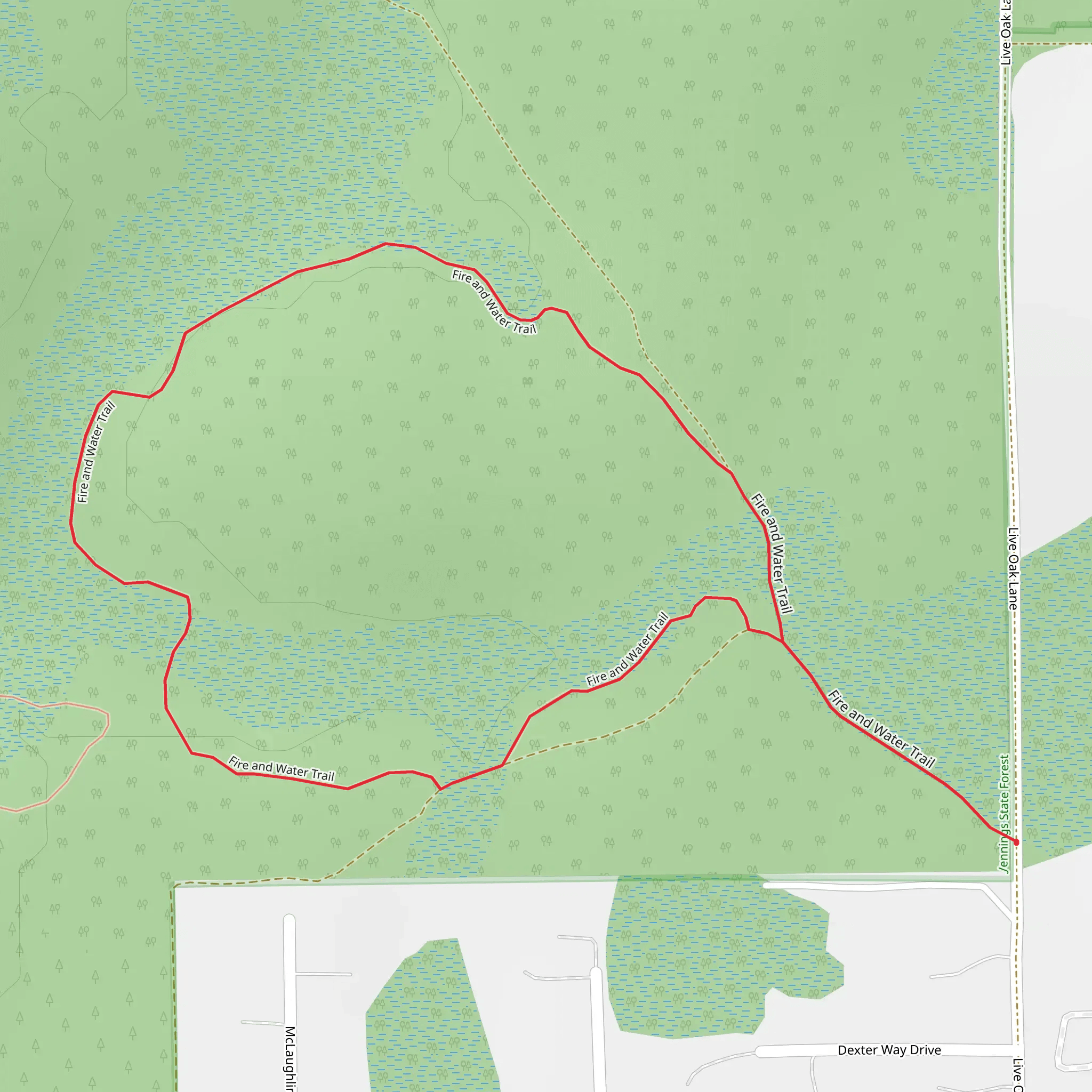 Fire and Water Loop Trail mobile static map