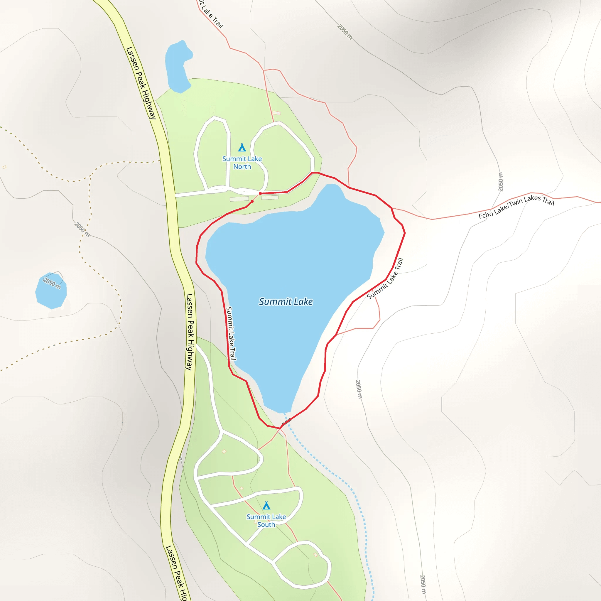 Summit Lake Amphitheater Trail mobile static map