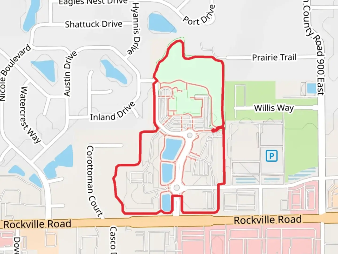 An image depicting the trail Satori Pointe Loop Trail and its surrounding area.