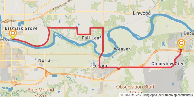 American Discovery Trail - Kansas stage 4 Map