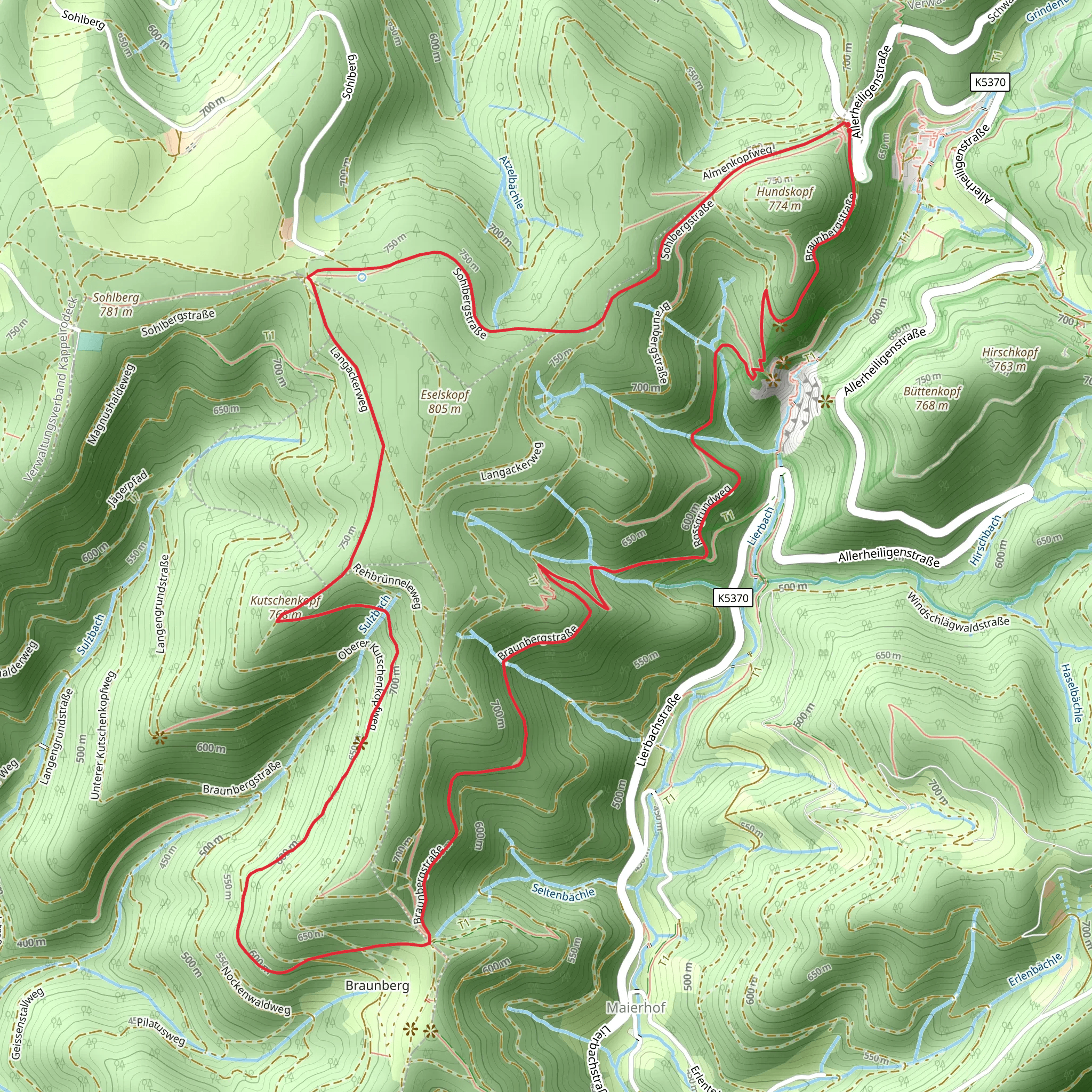 Kutschenkopf and Engelskanzel Loop mobile static map