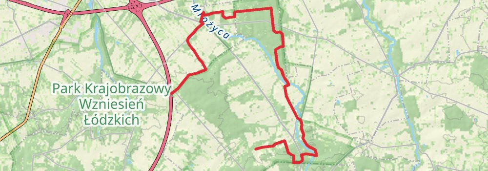 Landscape Park Łódź Hills Trail stage 2 Map