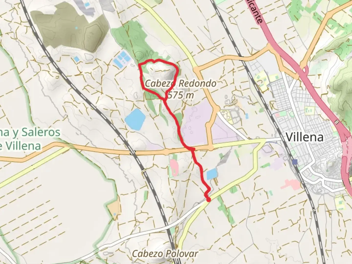 An image depicting the trail Route of the Plaster Kilns SL CV 086 and its surrounding area.