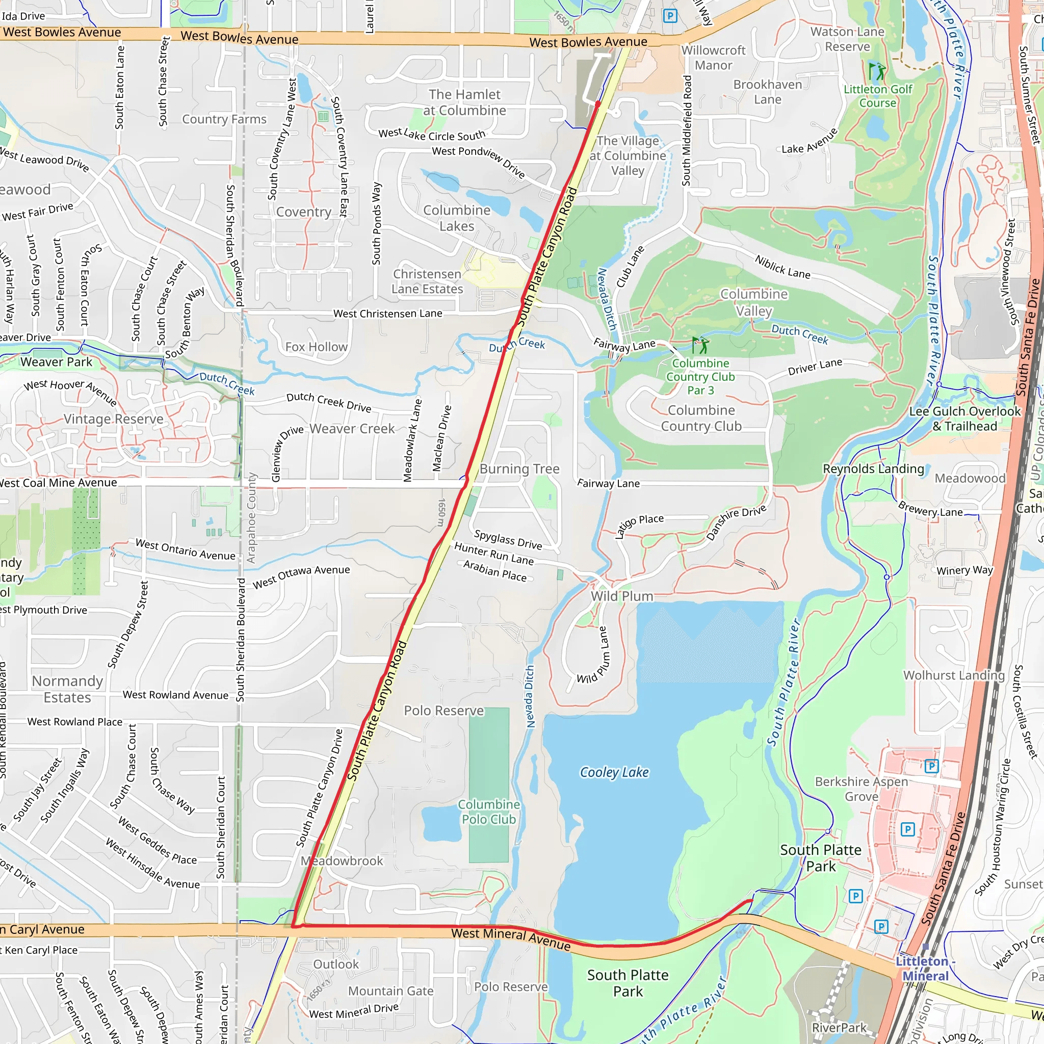 Columbine and Mineral Cave Trail mobile static map
