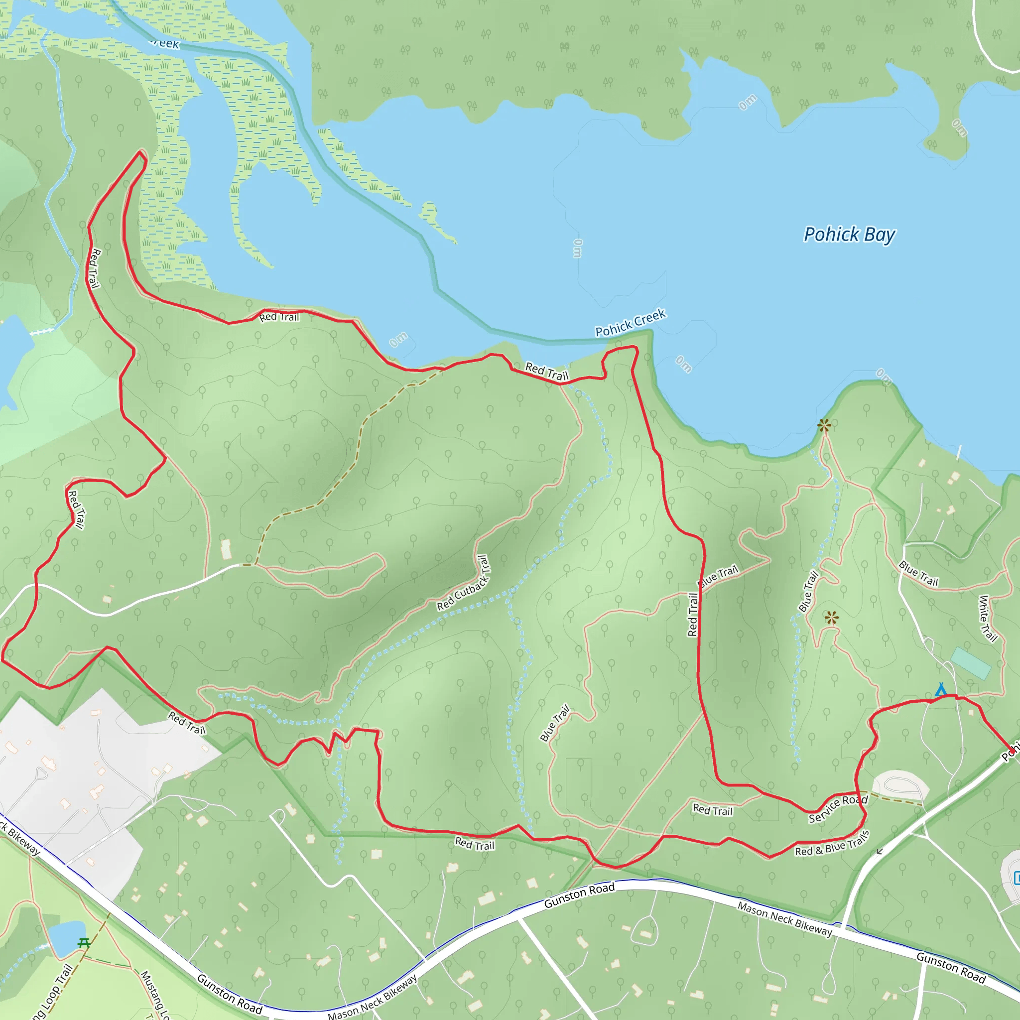 Red Loop Trail - Pohick Bay Drive mobile static map