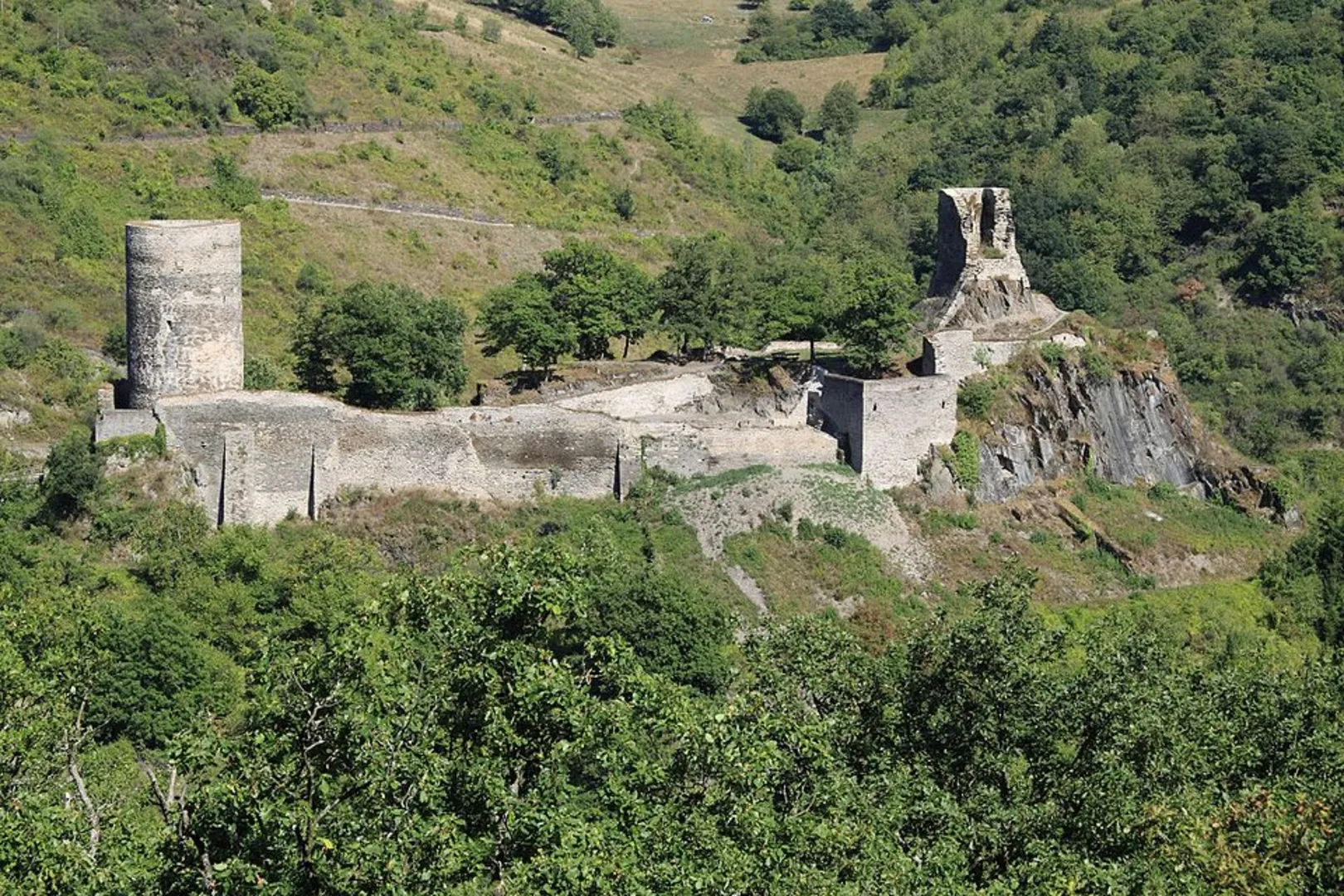 An image depicting the trail Postenturm, Heinrich-Heine-Blick, Ruine Stahlberg and Stahleck Castle Loop via Weinlagenweg and its surrounding area.