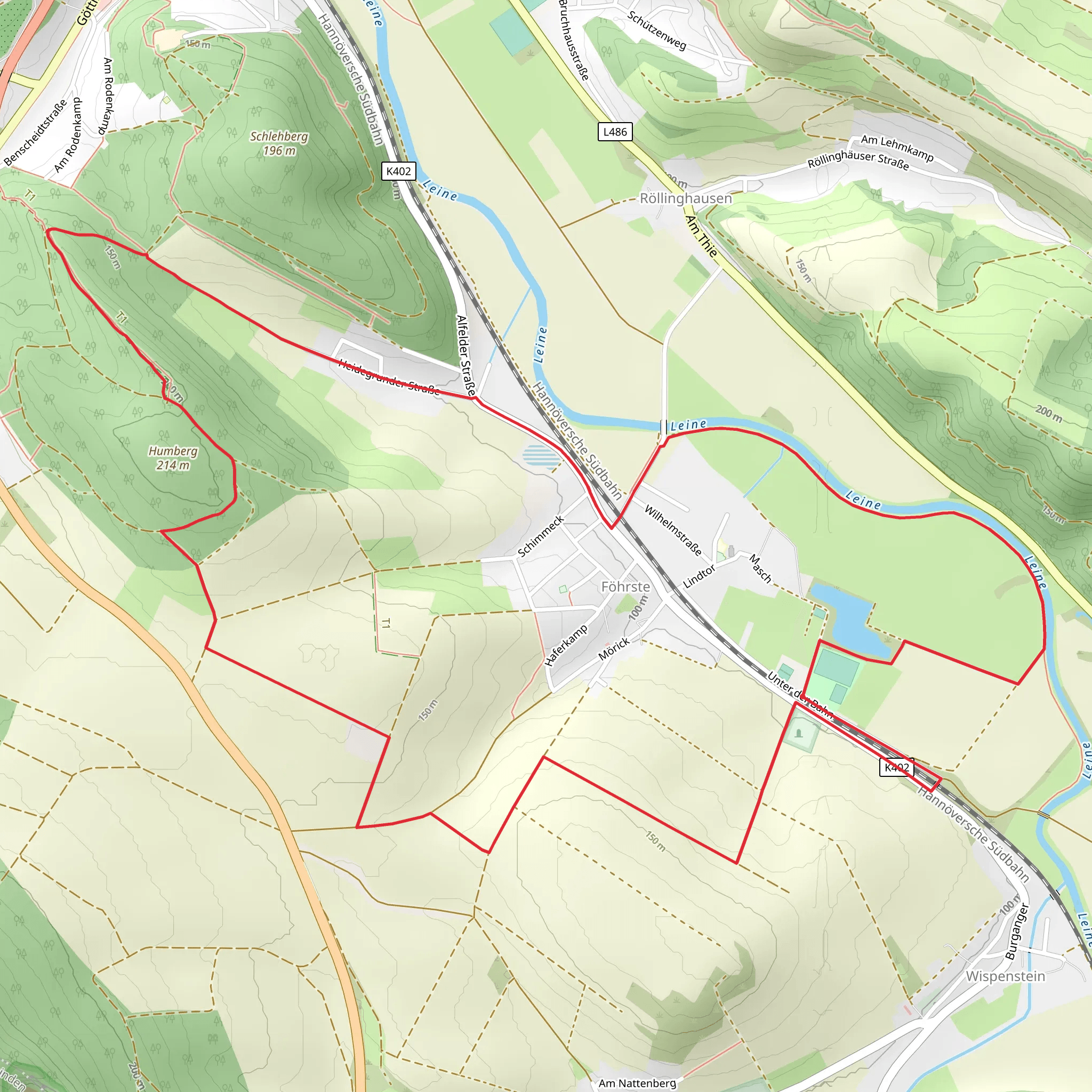 Leine and Humberg Loop mobile static map