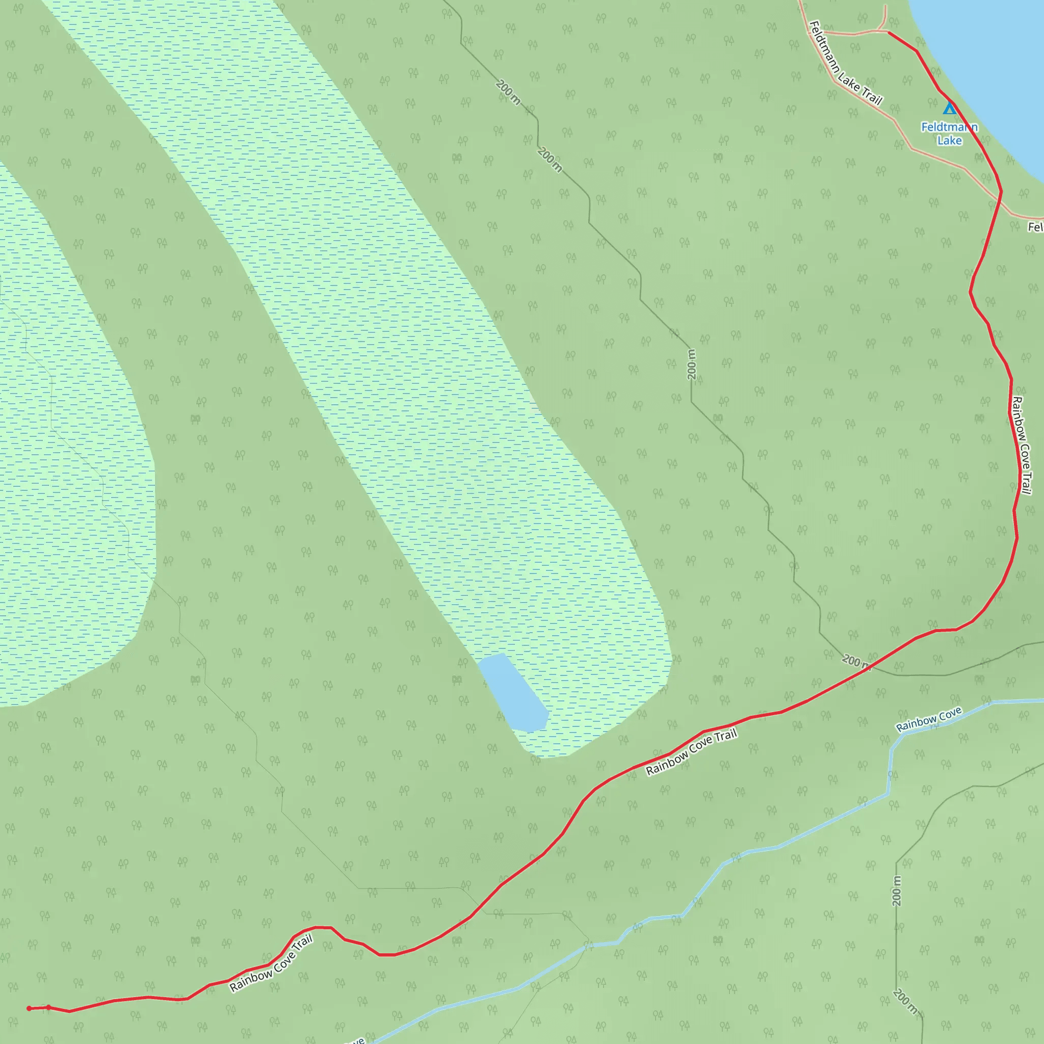 Feldtmann Lake via Rainbow Cove Trail mobile static map