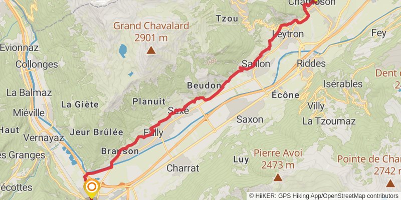 Camino Müstair-Geneva via Martigny stage 28 Map