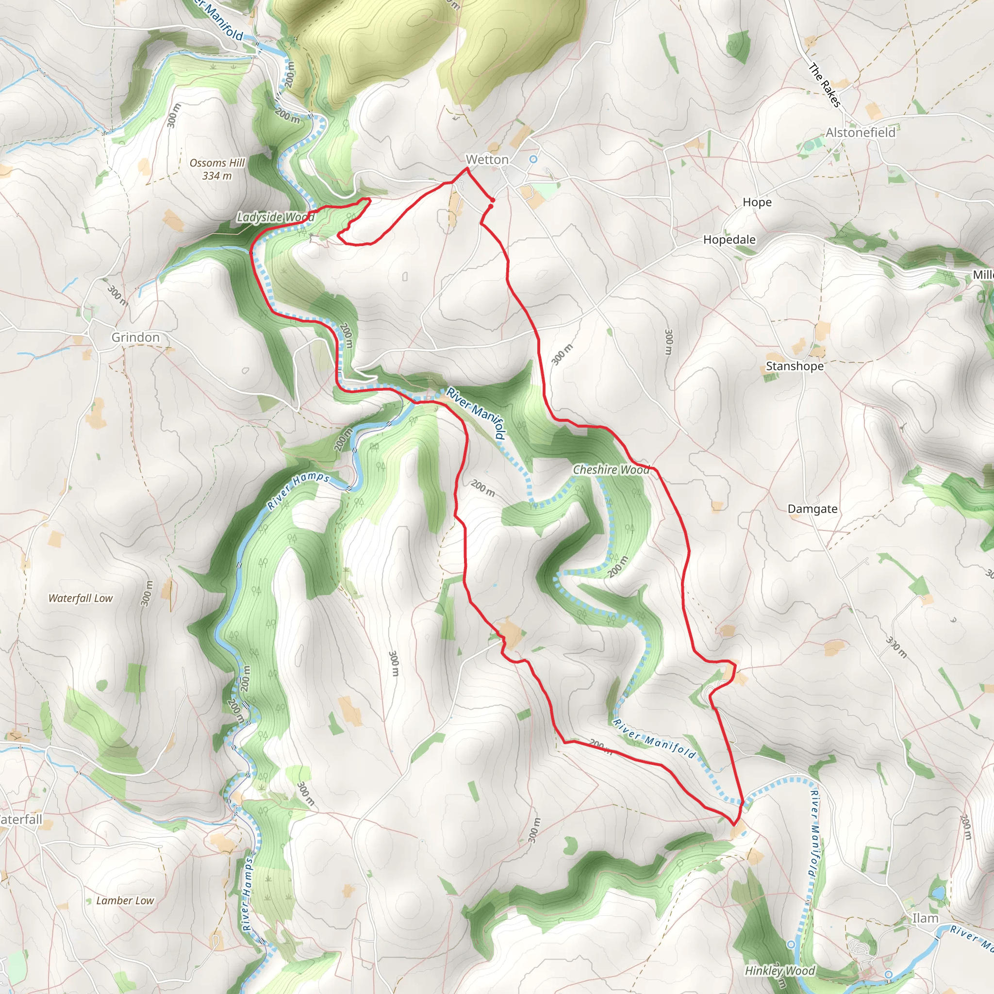 The Manifold Valley from Wetton mobile static map
