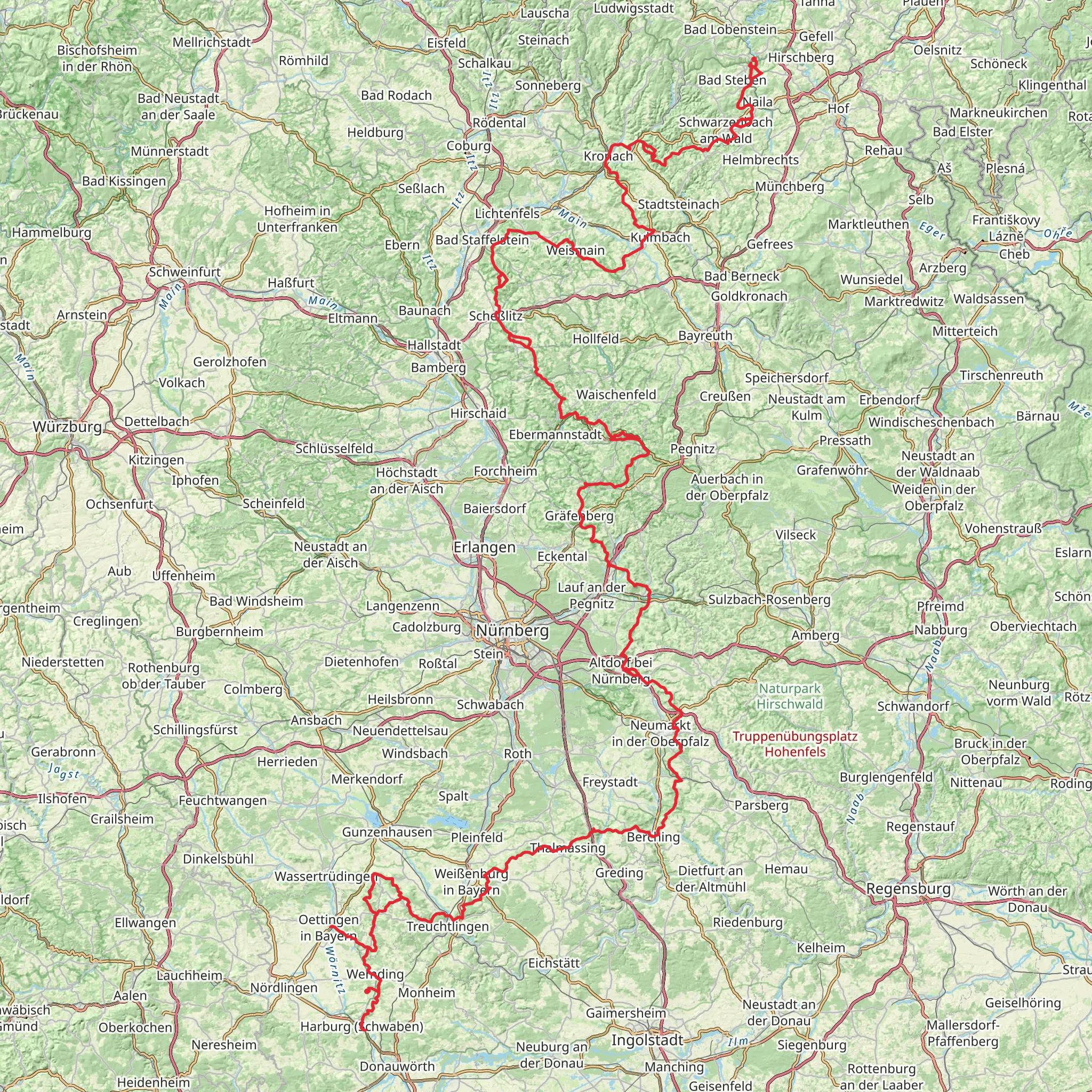 Frankenweg mobile static map