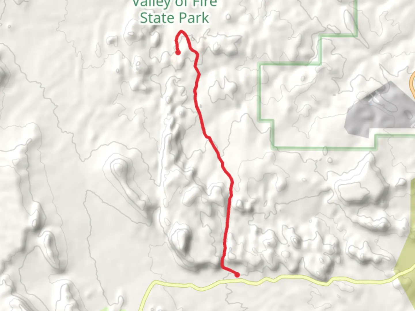 An image depicting the trail White Domes and Mouses Tank Road and its surrounding area.