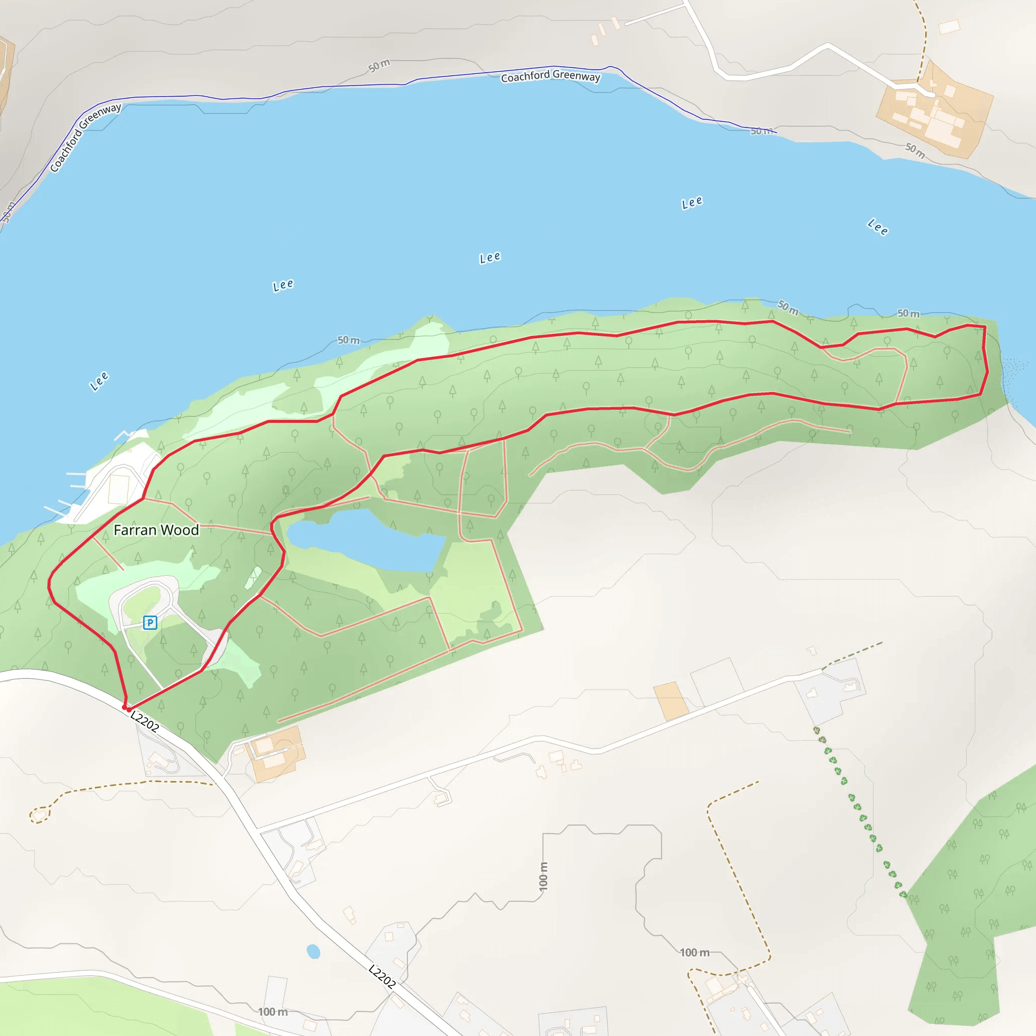 Farran Forest Park - Woodland Loop mobile static map